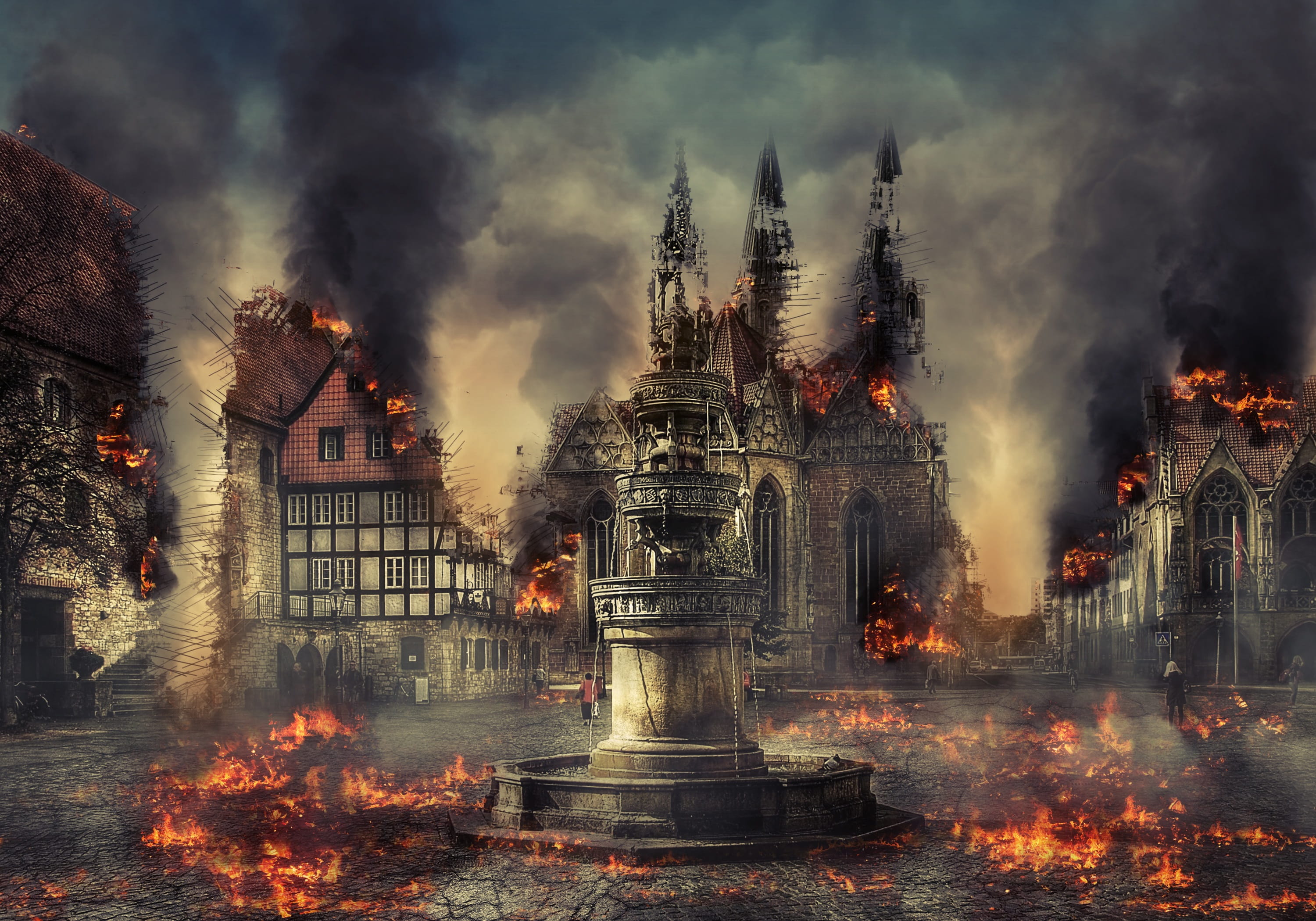 braunschweig city lower saxony historically church architecture 2k