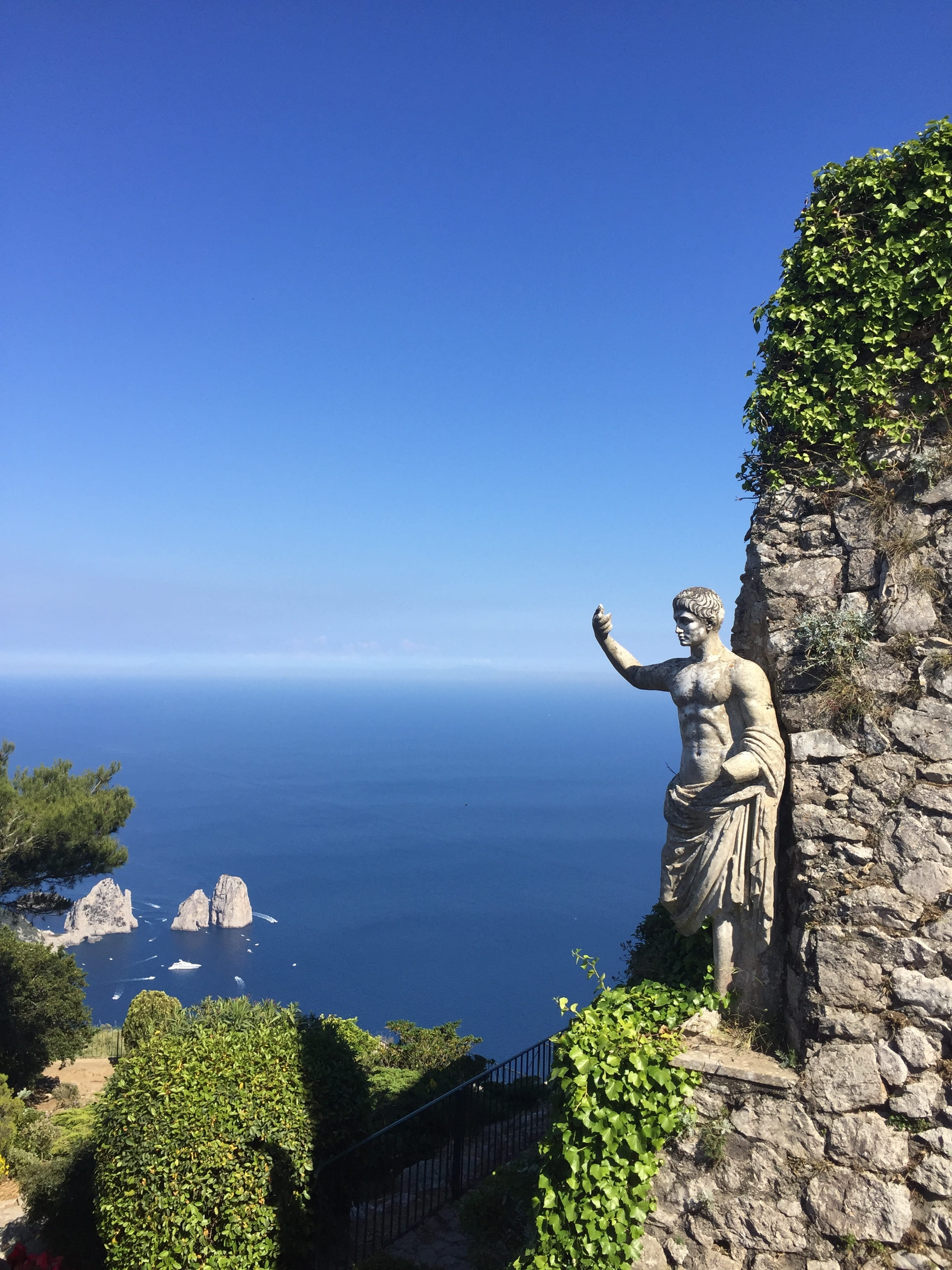 capri italy sea view scenery blue sky mediterranean 2k