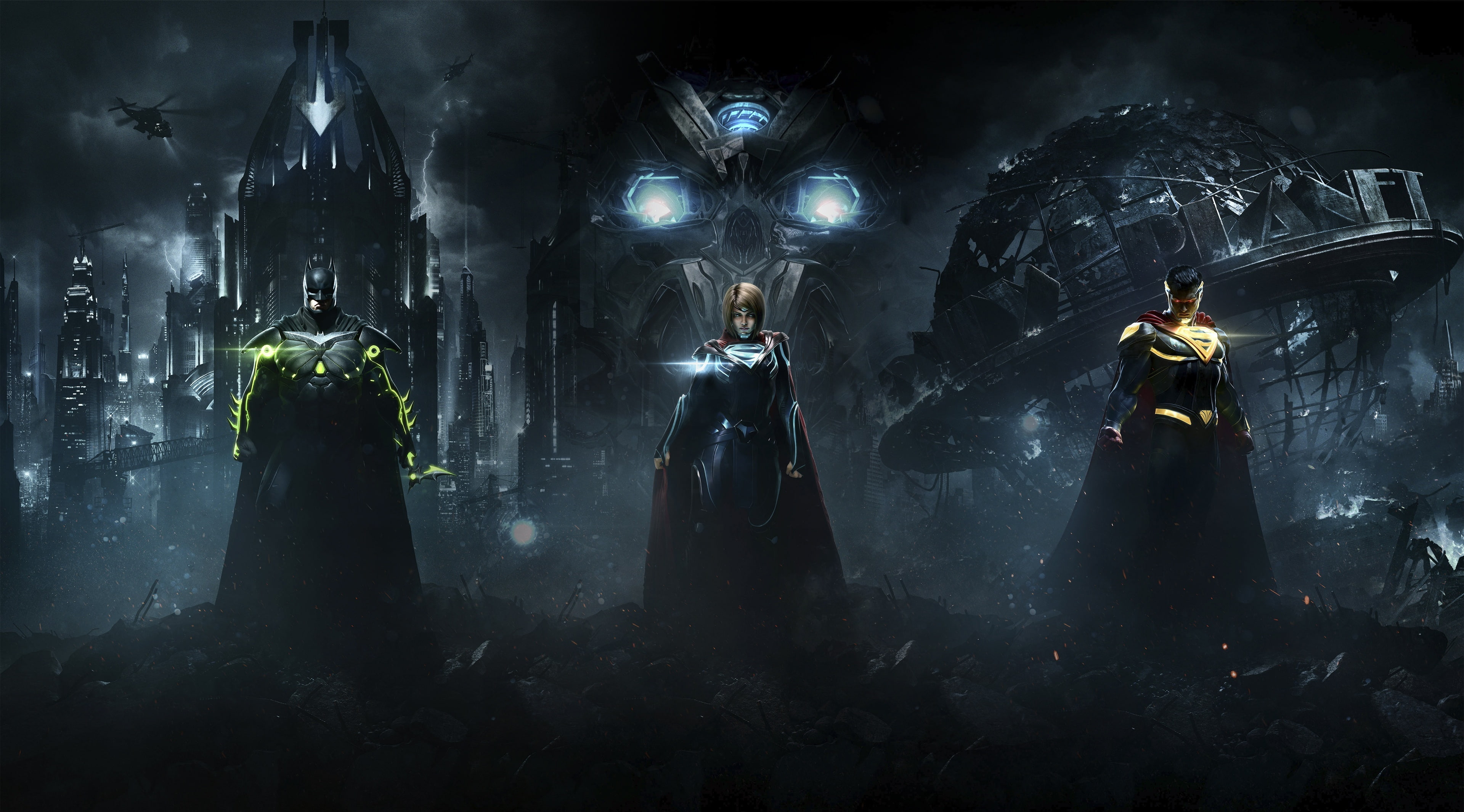 Injustice 2 Batman Superman Supergirl and digital wallpaper 2k 4k