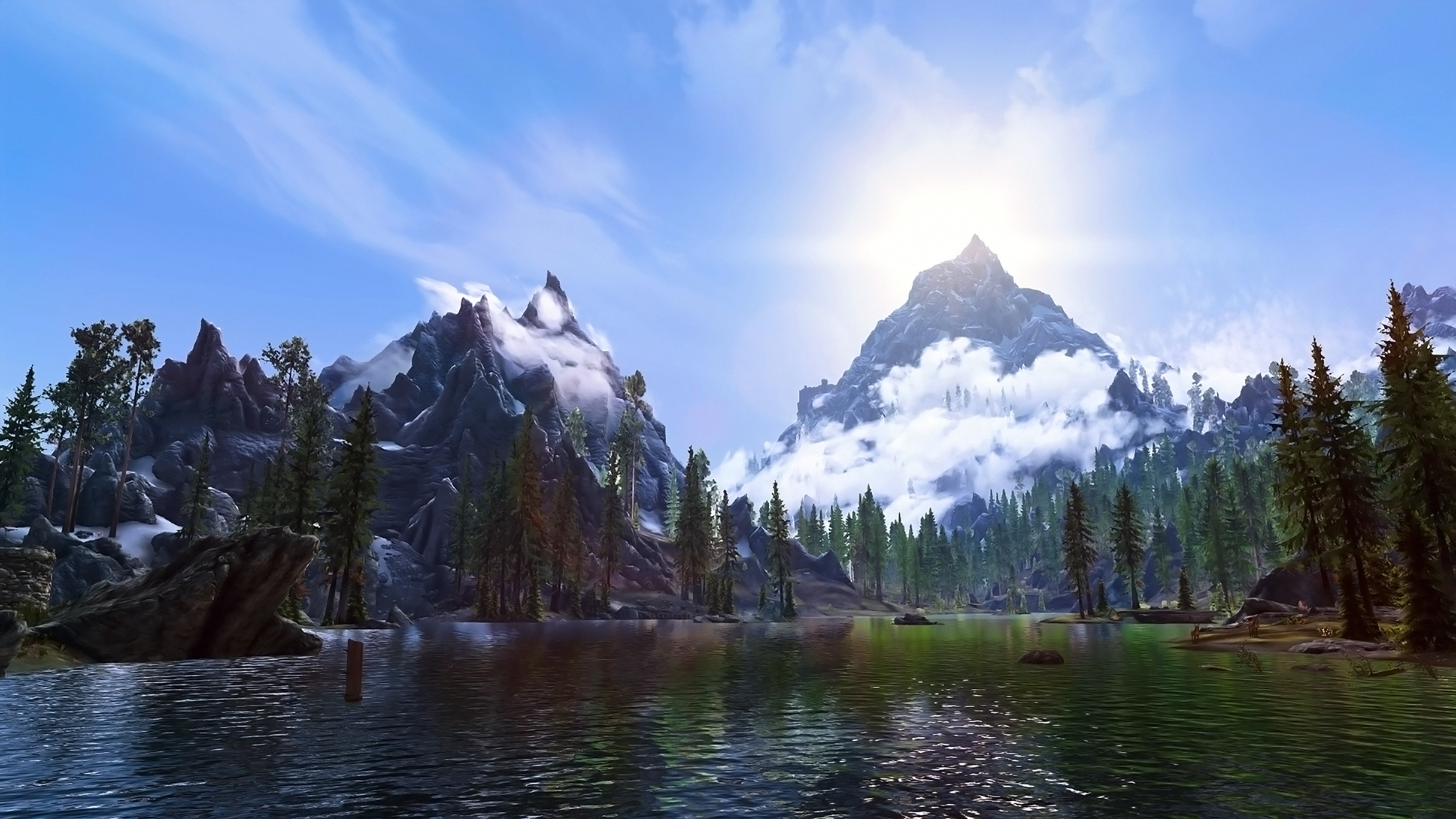 landscape screen shot video games The Elder Scrolls V Skyrim 2k 4k