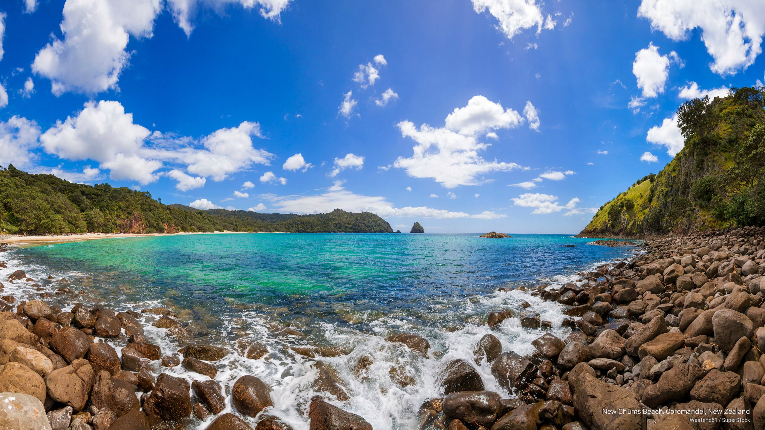New Chums Beach Coromandel Zealand Oceania 2k