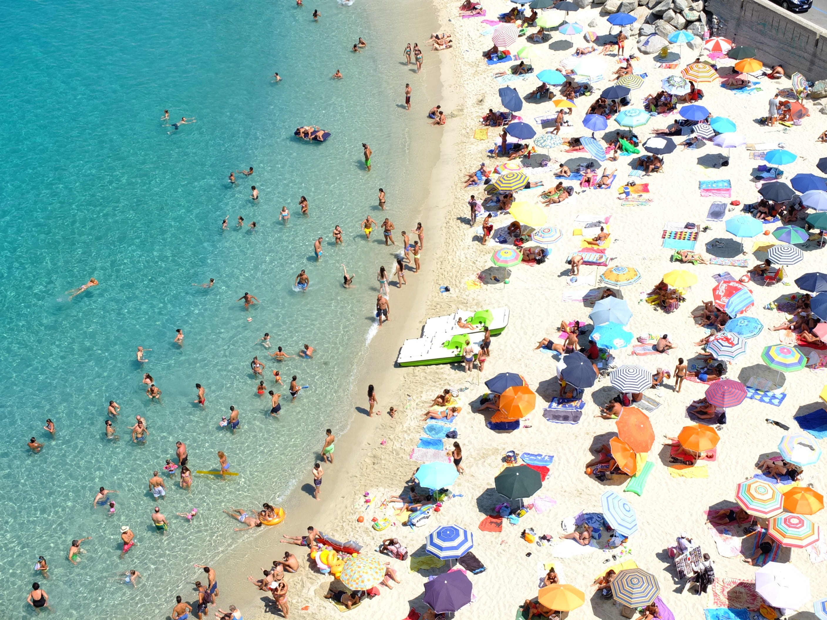 people at beach during daytime Italy Calabria Tropea Human 2k