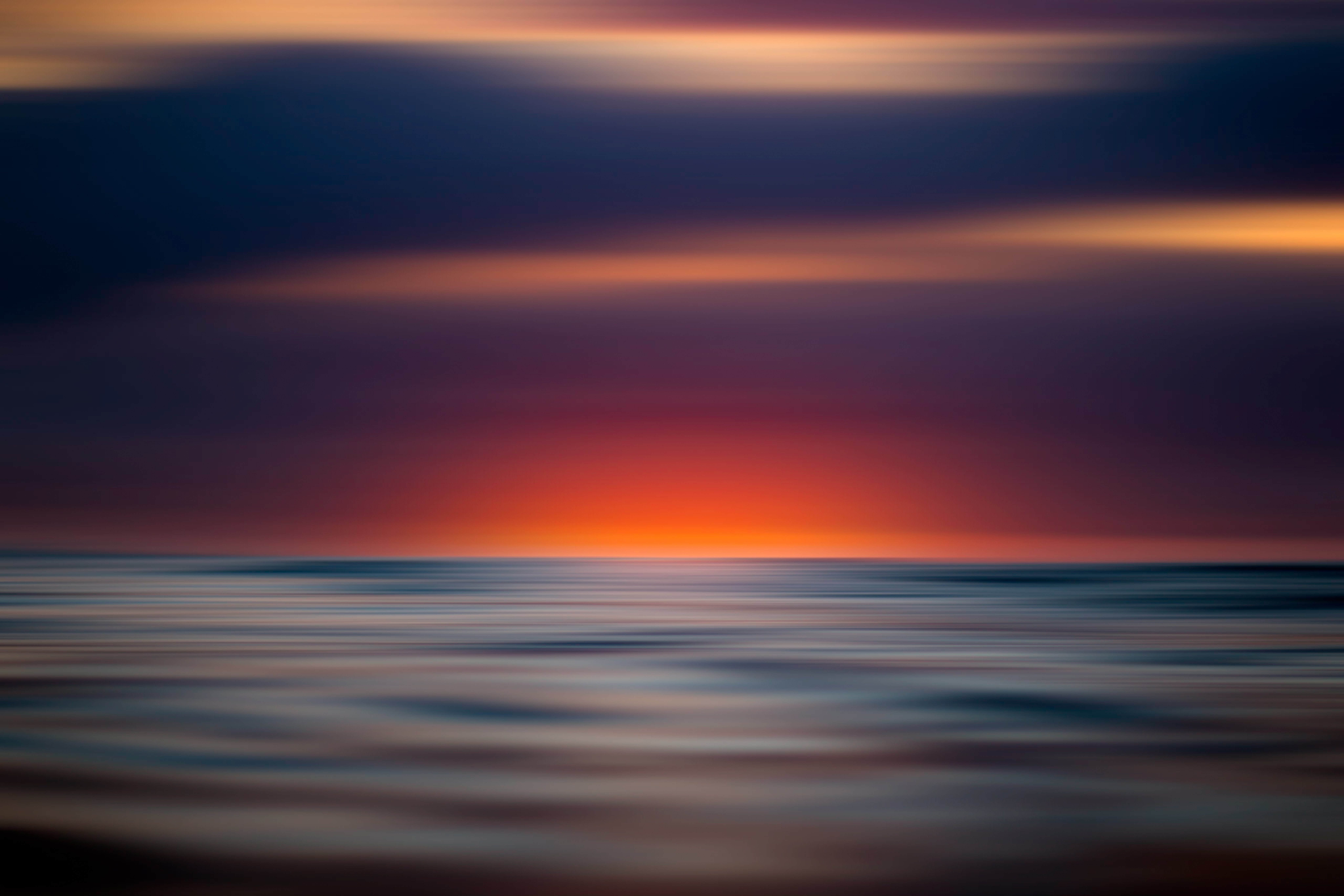 sunset blur nature hd sky sea water horizon 2k 4k 5k 8k