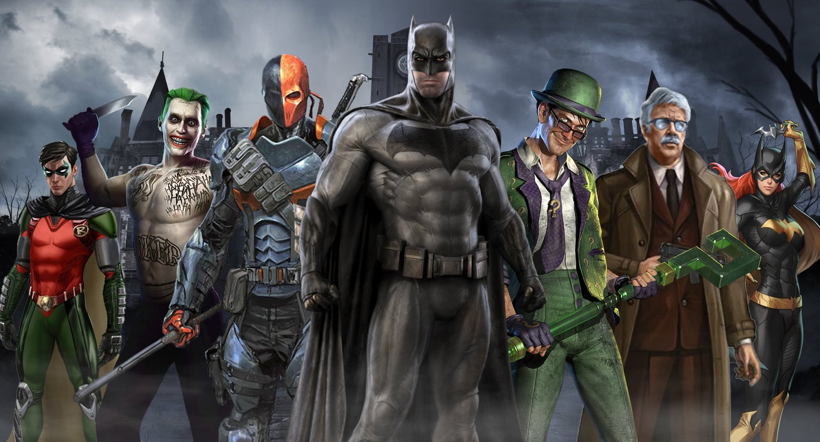 superheroes hd batman joker batgirl deathstroke artwork 2k 4k