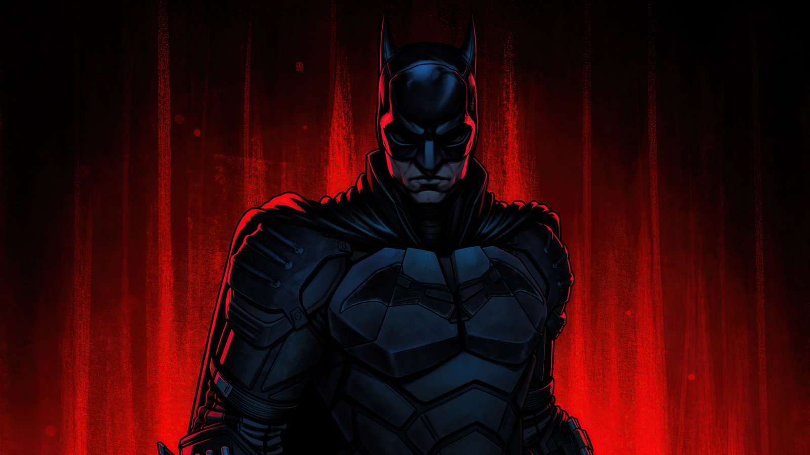 The Batman red superhero artwork ArtStation 2k 4k