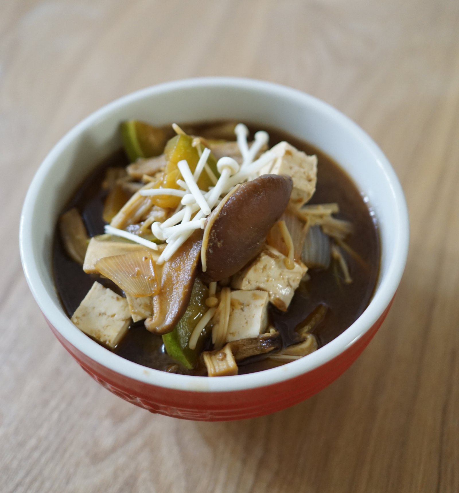 tofu dish on white and red ceramic bowl miso soup korean food 2k 4k