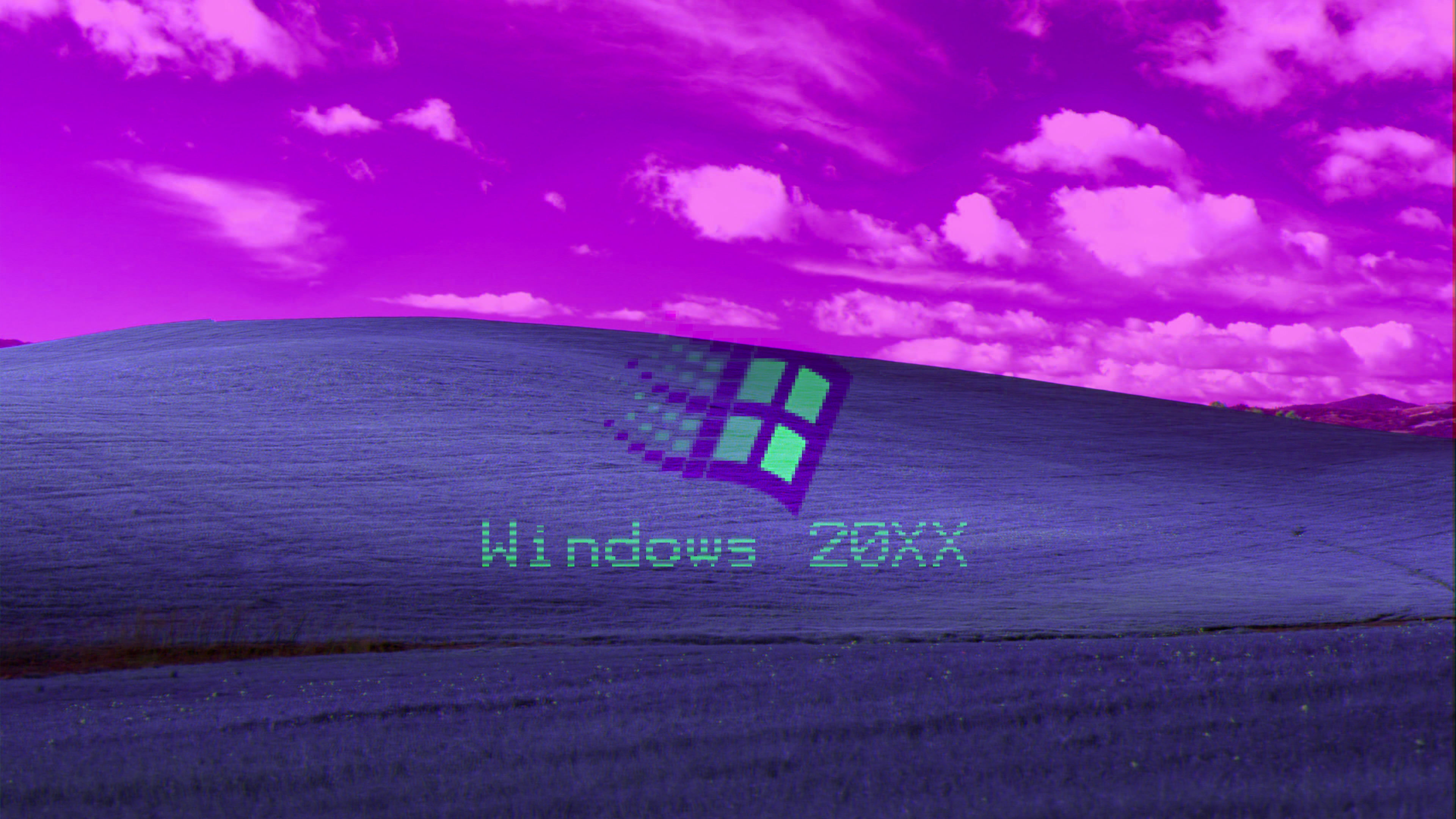 vaporwave purple Windows XP 98 Retrowave communication 2k 4k