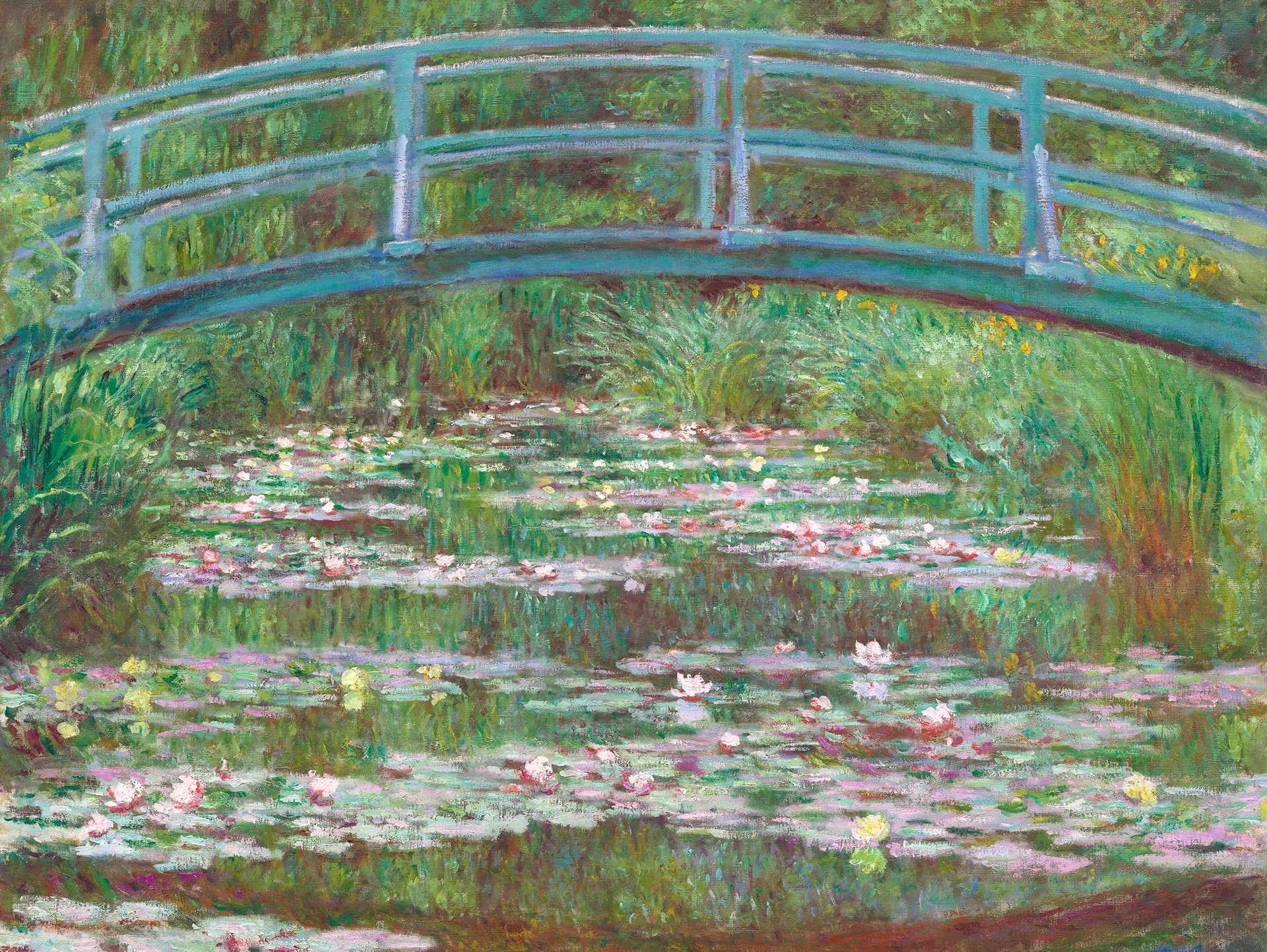 landscape pond Lily picture Claude Monet Japanese Bridge 2k