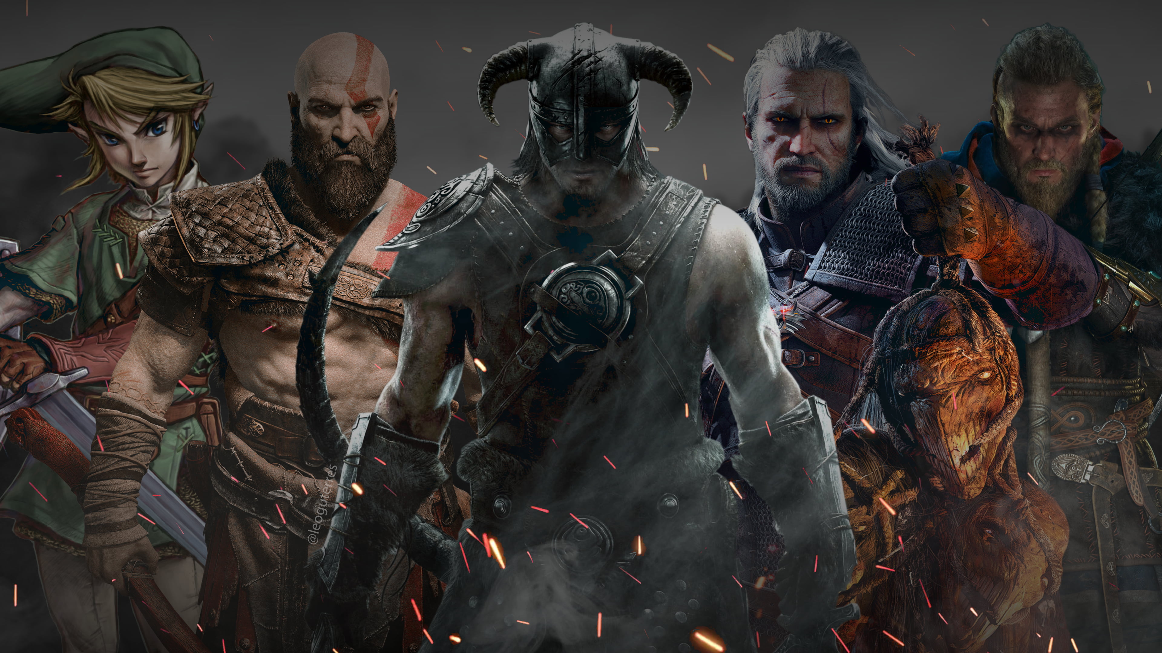 Link Zelda The Legend of Kratos God War Skyrim Remastered 2k 4k