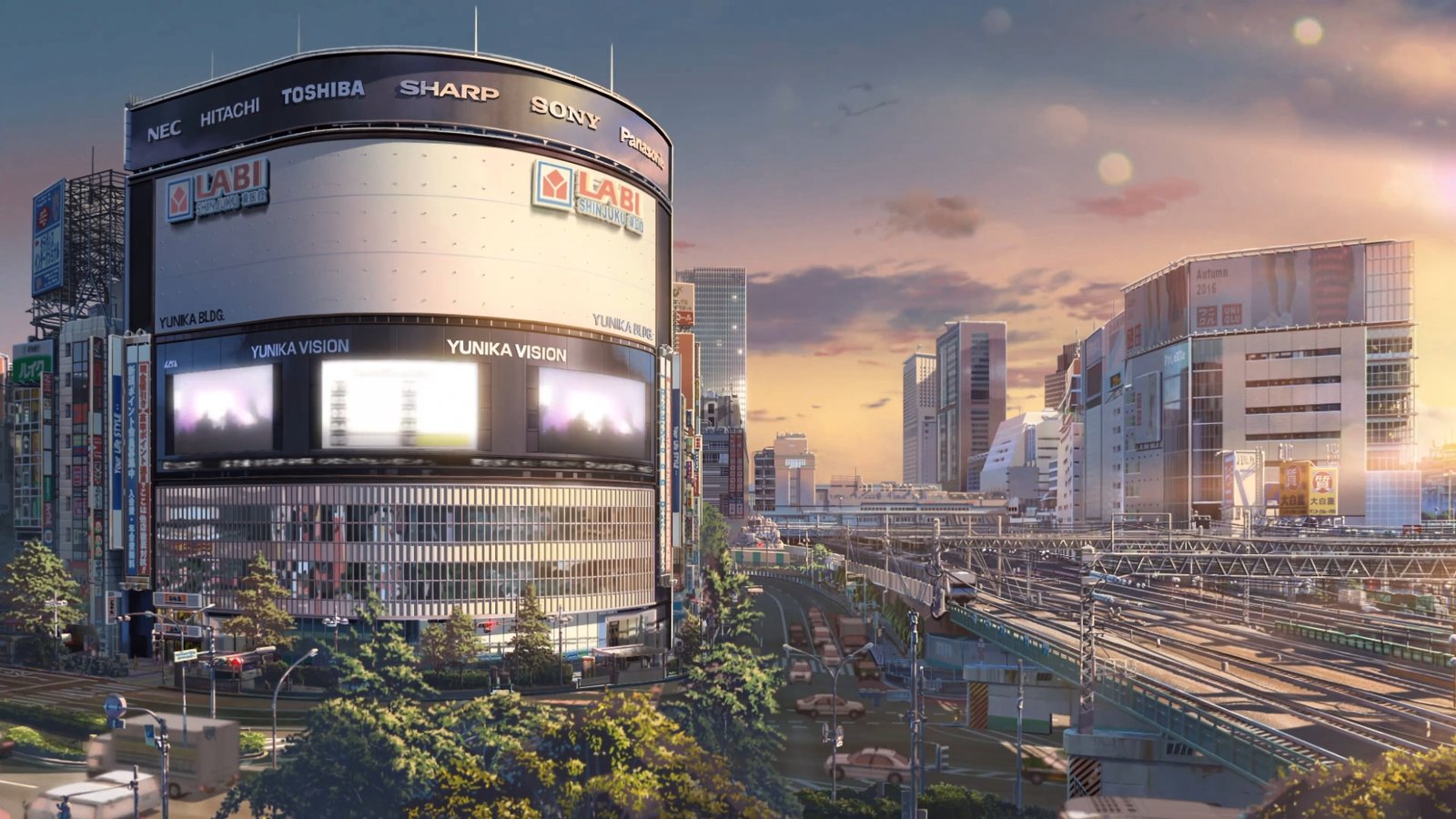 Makoto Shinkai Kimi no Na Wa built structure architecture 2k 4k