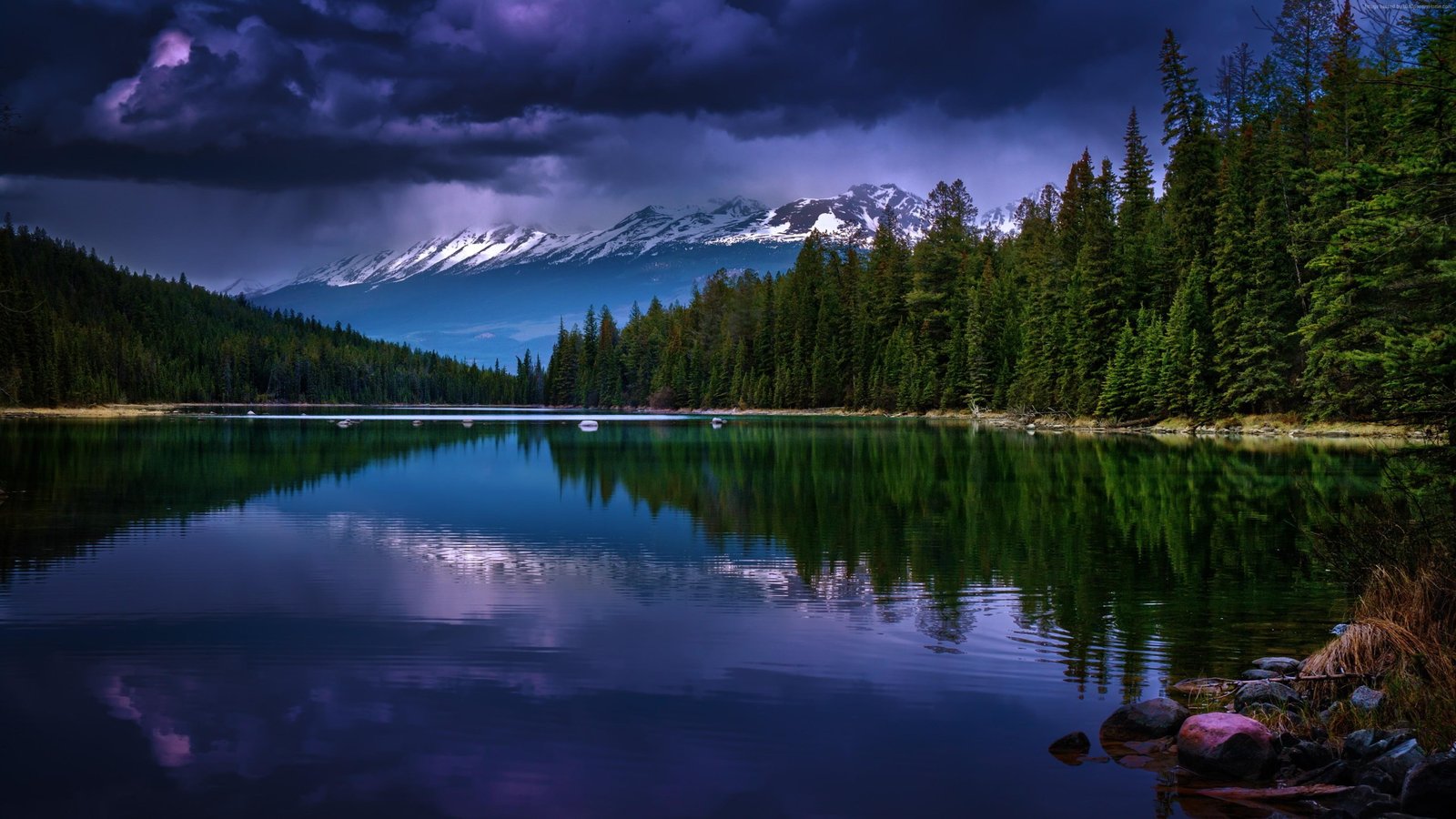 mount scenery jasper canada alberta national park loch 2k 4k