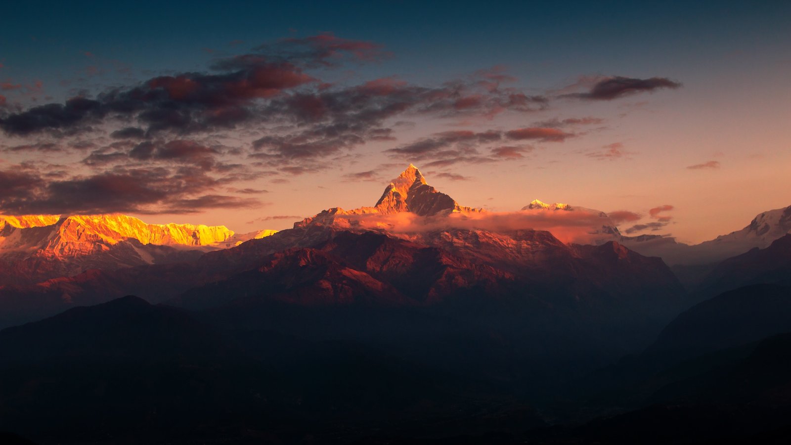 nature landscape Himalayas mountain sunset scenics 2k 4k 5k