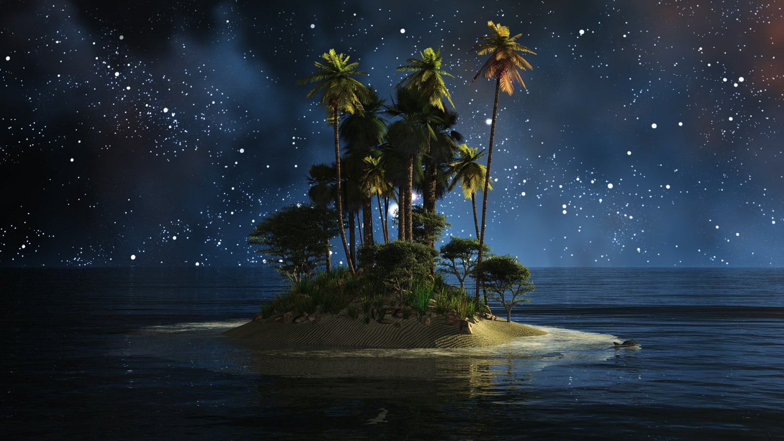 nature water sky atmosphere darkness island night tree 2k 4k