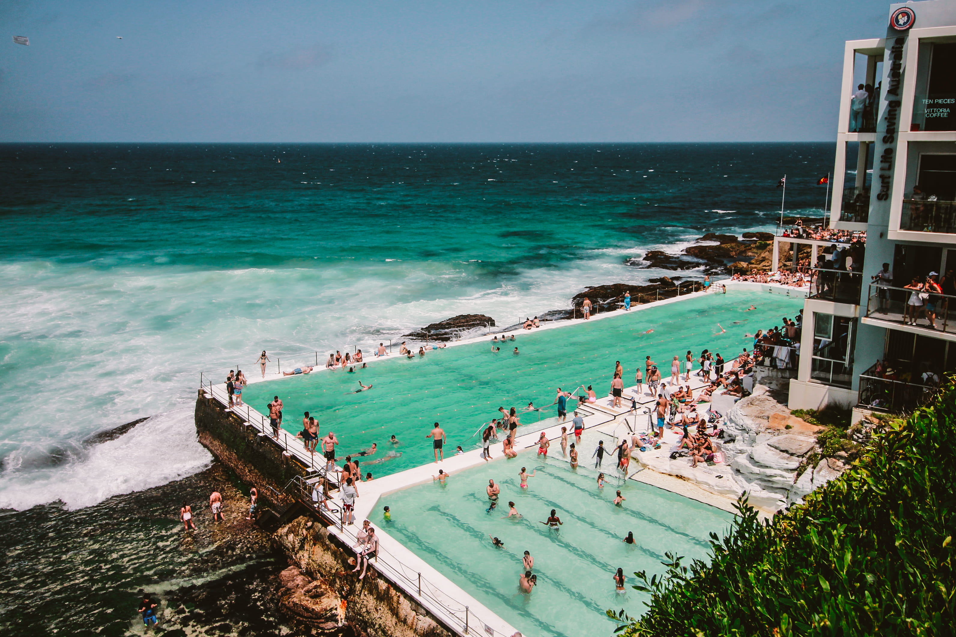 People Gathering Near Swimming Pool australia beach Bondi Beach 2k