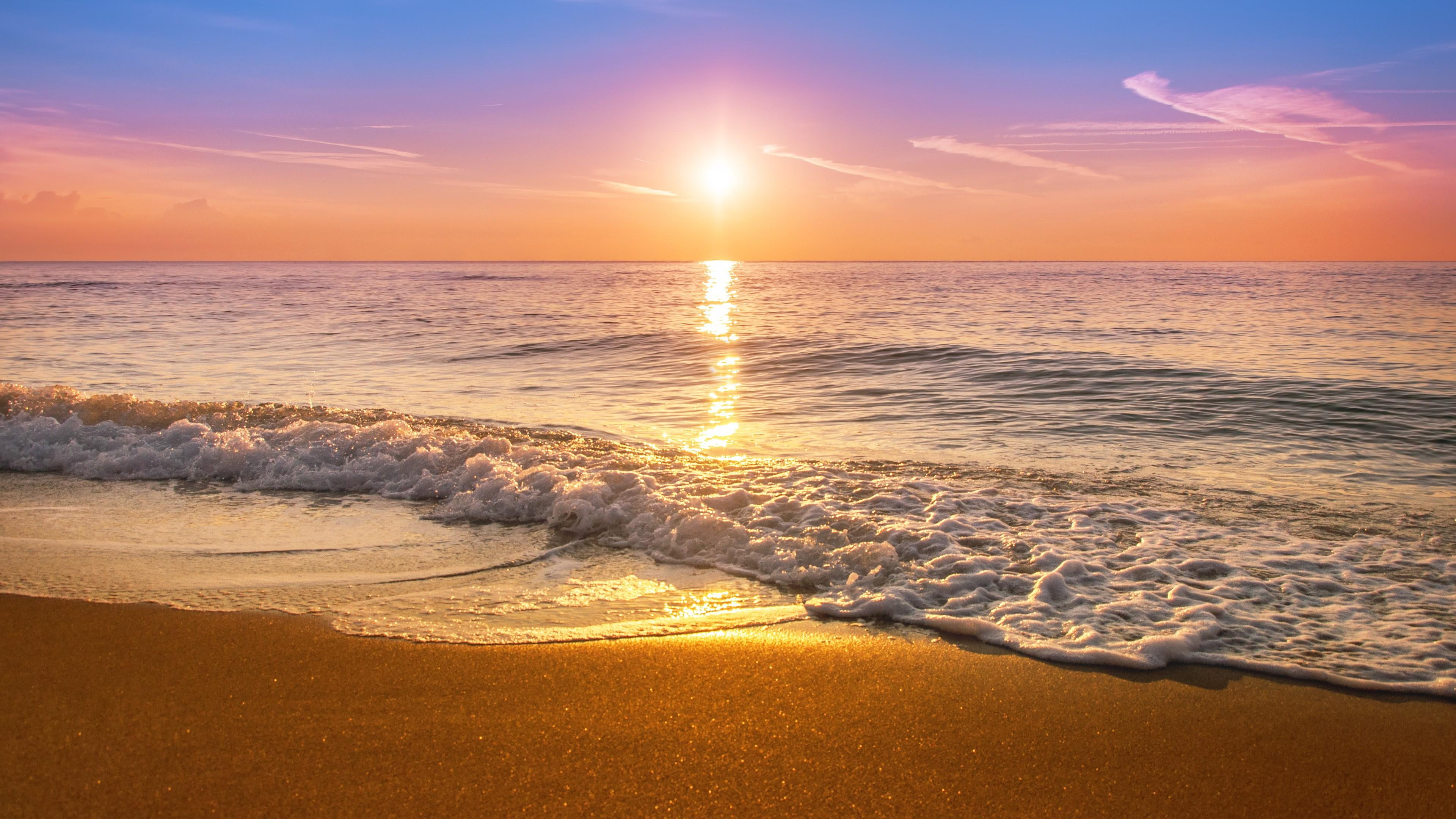 punta cana dominican caribbean sea pink sky coast wind wave 2k 4k