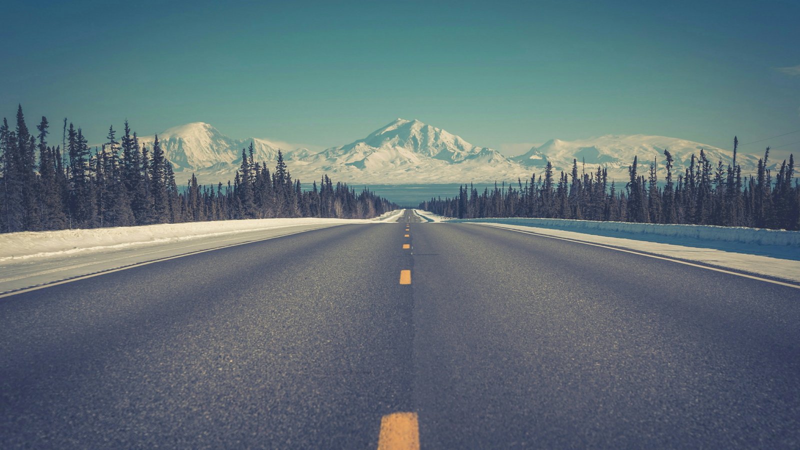 road highway sky nature horizon infrastructure winter 2k 4k