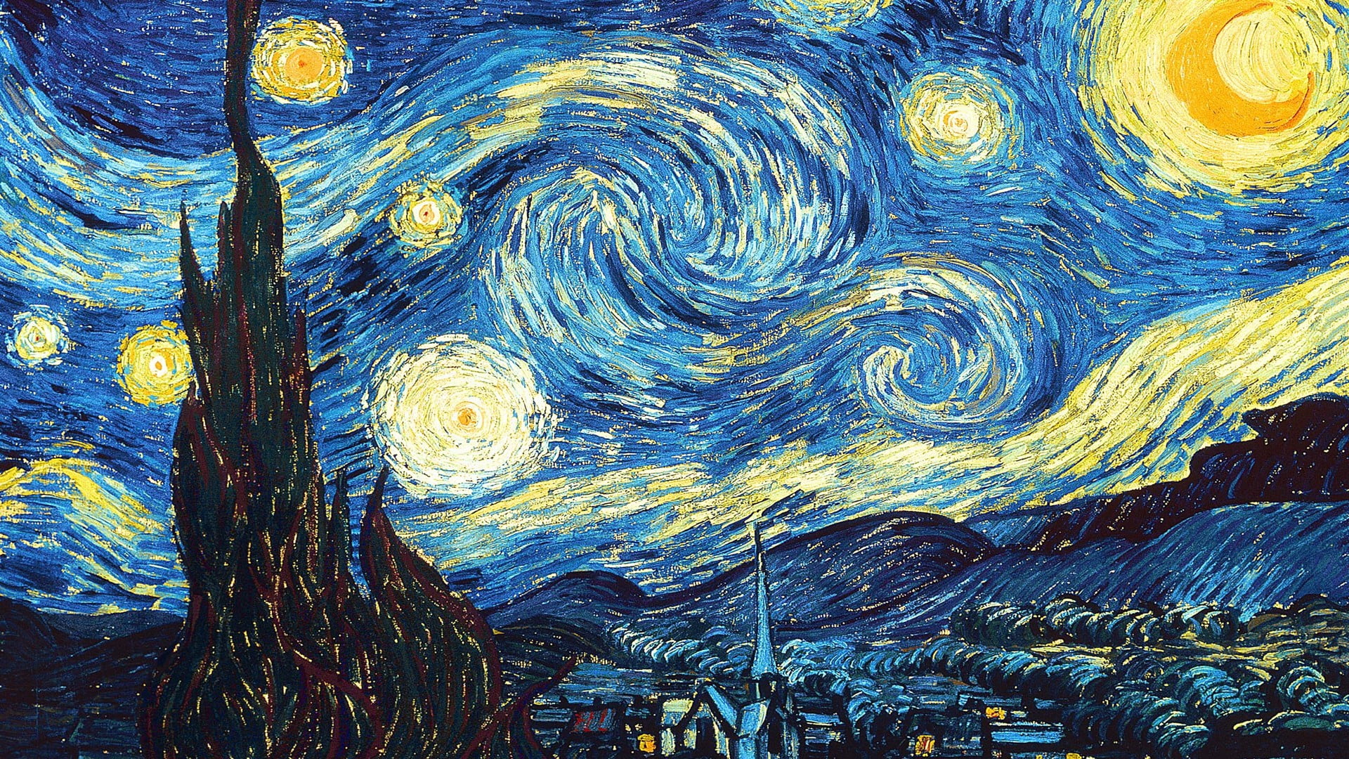 Starry Night painting artwork Vincent van Gogh The 2k