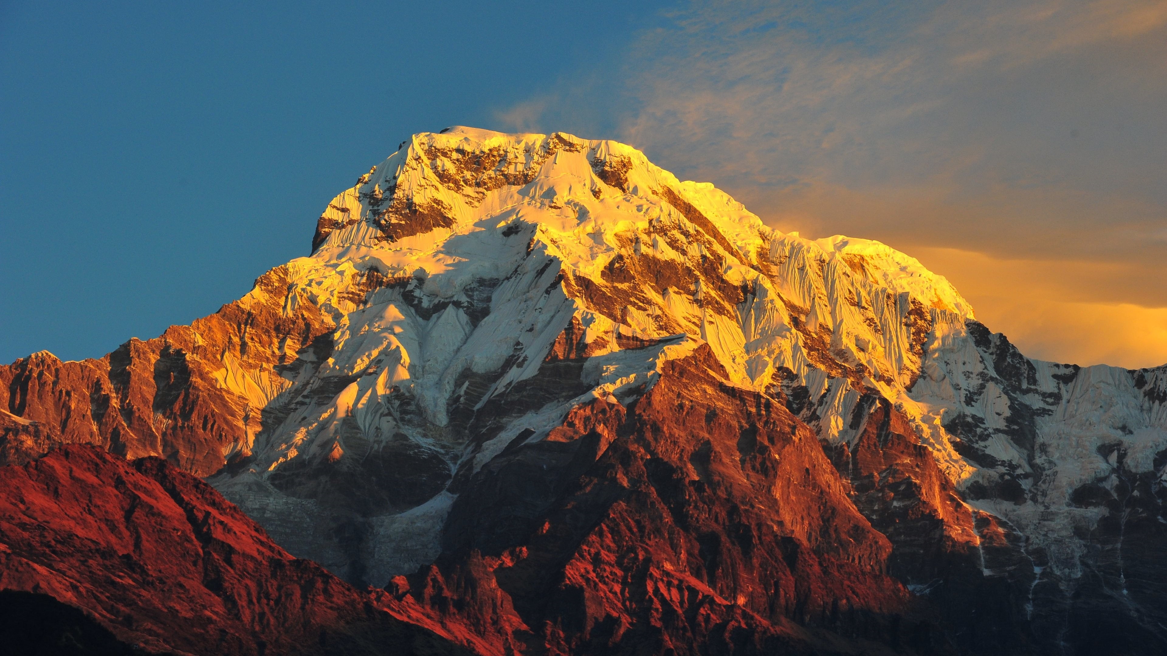 summit mount annapurna himalayan ranges himalayas range 2k 4k