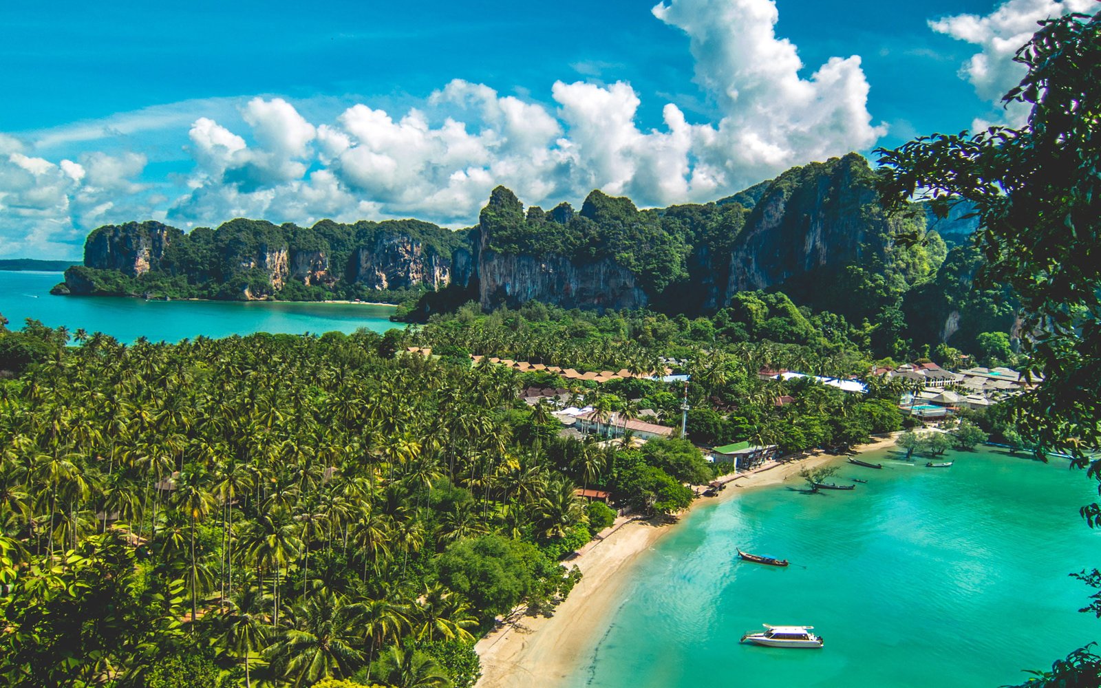Tropical Paradise Koh Phi Island Railay Beach Krabi Province Thailand Photo Wallpaper Hd 2k