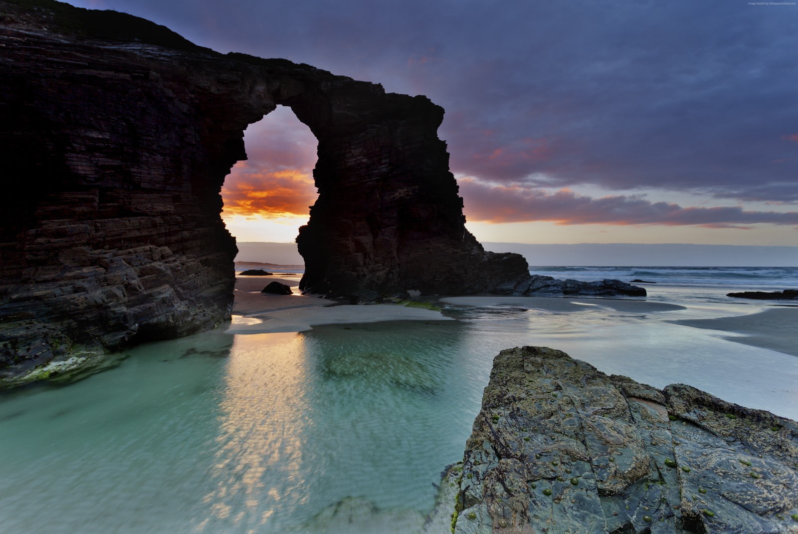 vacation ocean sea beach Playa de las Catedrales travel 2k 4k