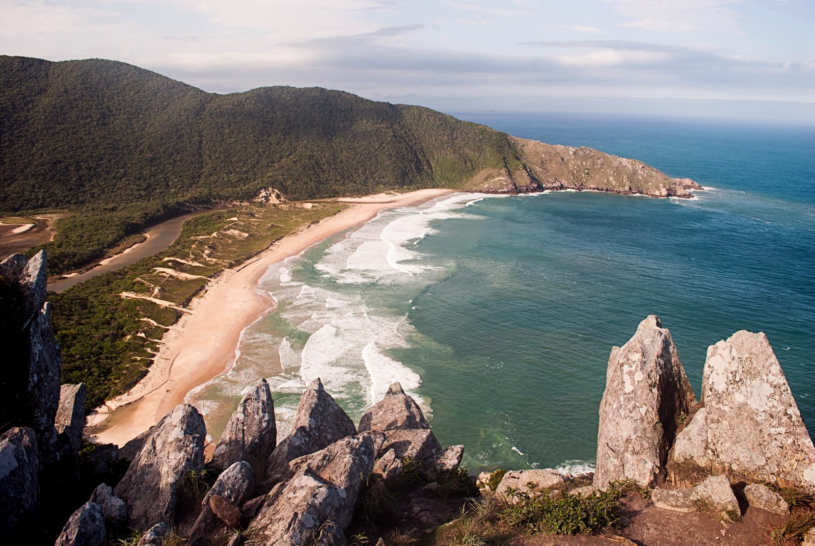 brazil florian polis sea rocks brasil beach landscape 2k 4k