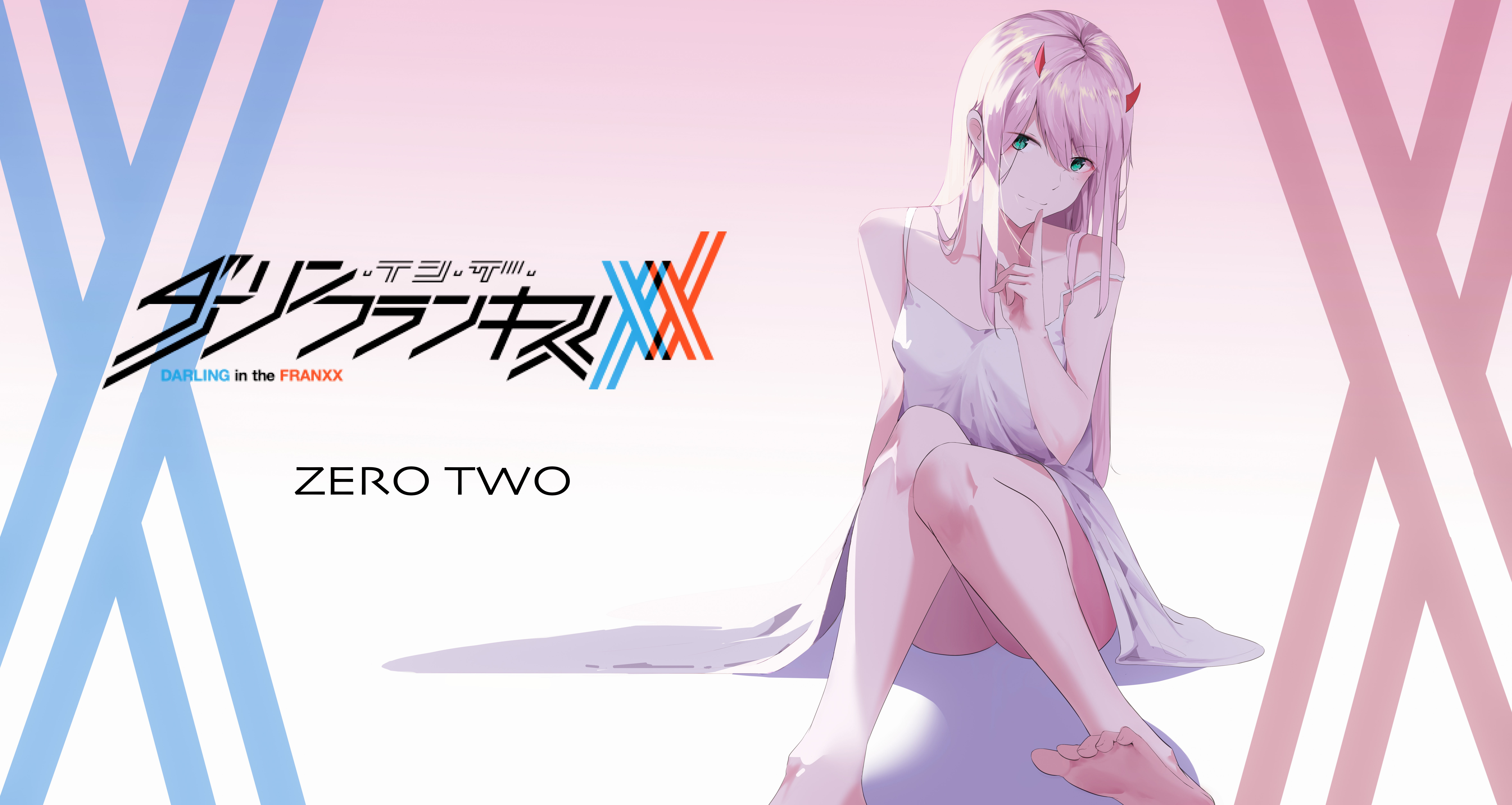 Darling in the FranXX anime girls pink hair Zero Two 2k 4k 5k 8k