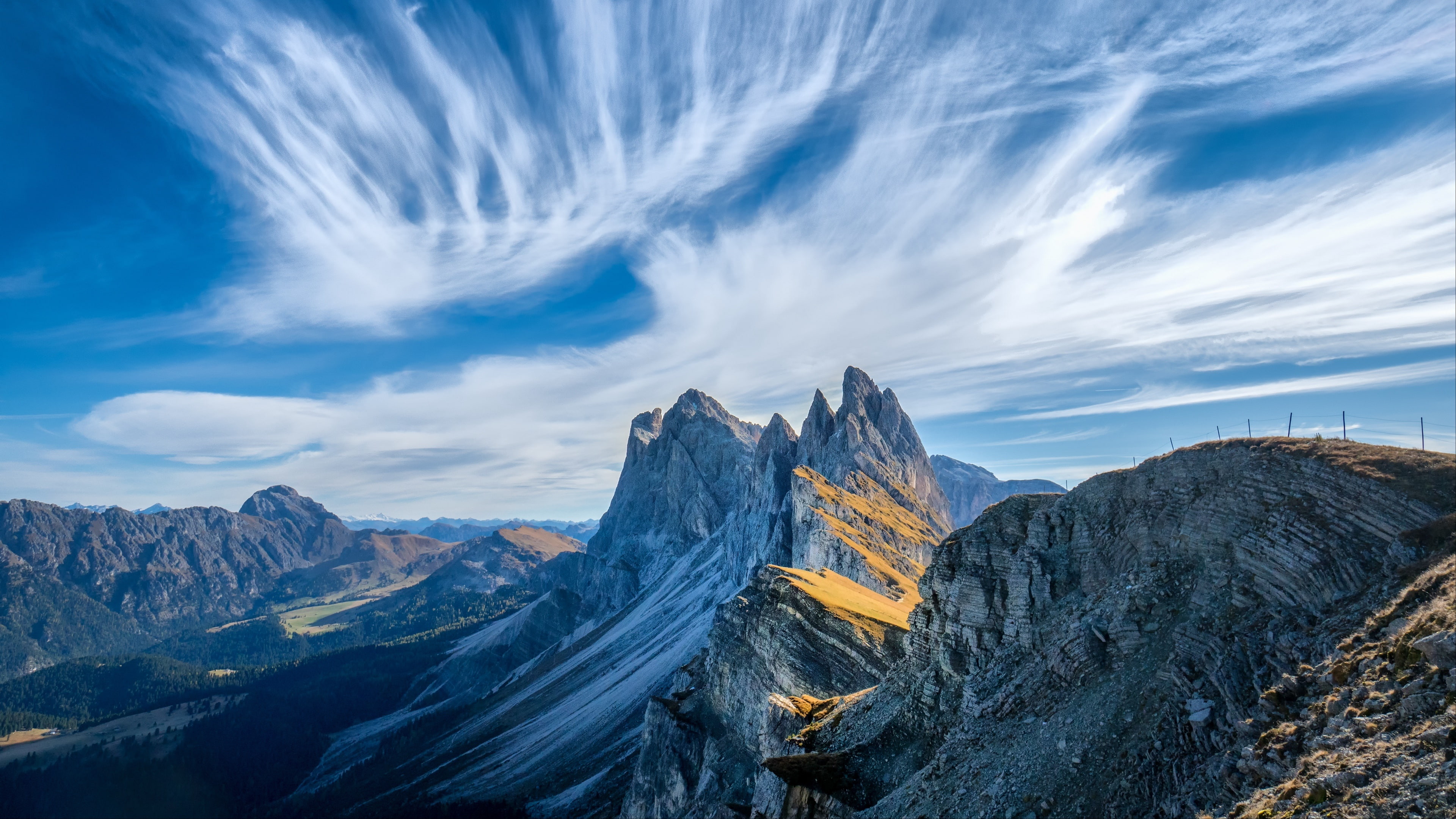 landscape peak nature reserve val gardena bolzano geisler 2k 4k