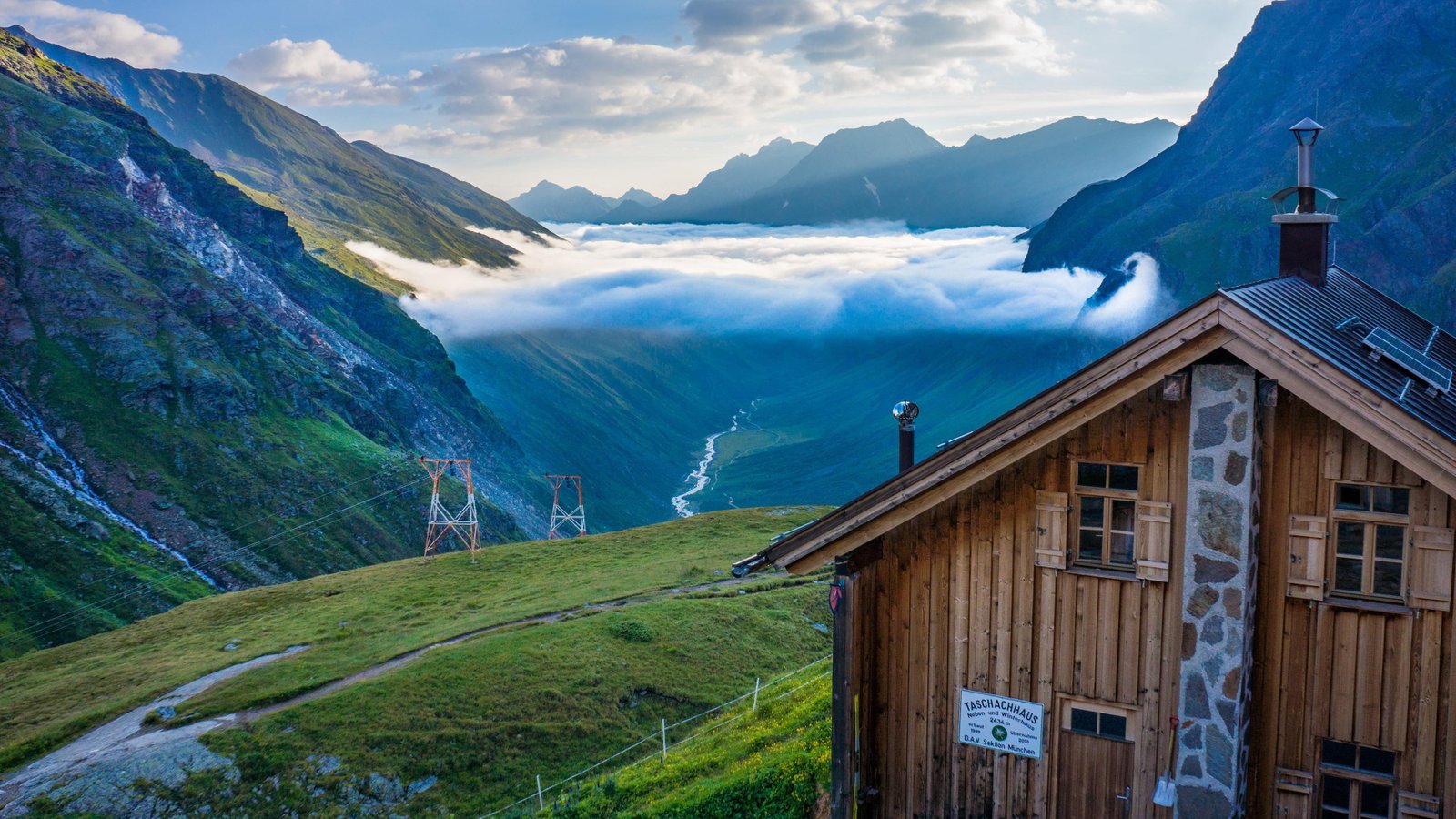 nature valley oetztal alps taschachhaus hill station mount scenery 2k 4k