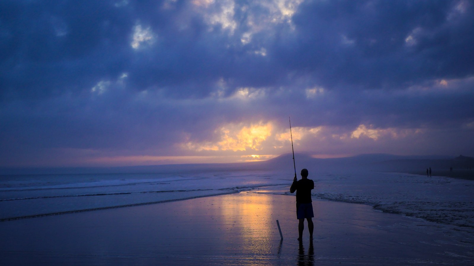 nature water beach fisherman 2k 4k 5k