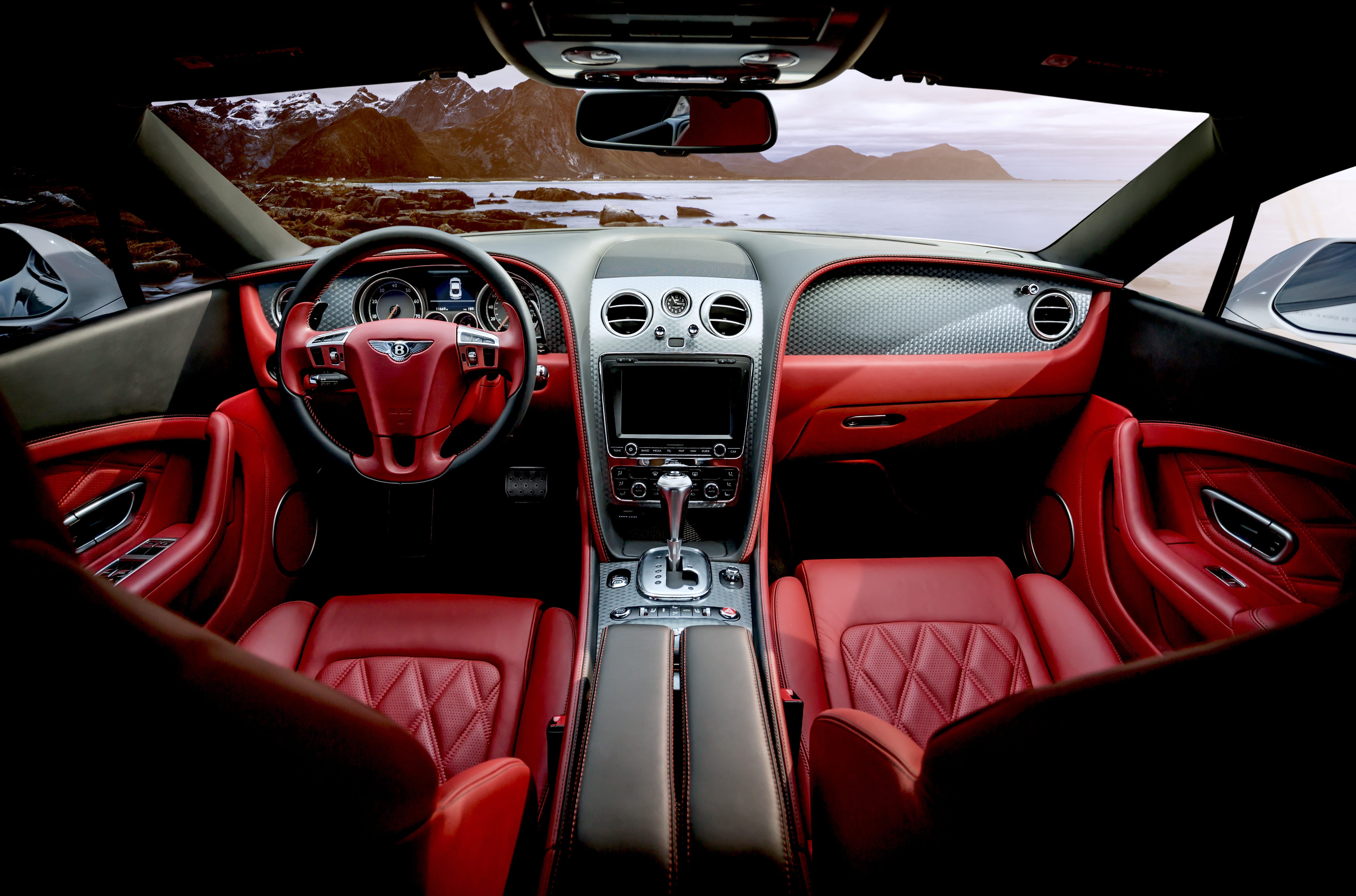 red leather interior car bentley gt coupe rich automobile 2k 4k 5k