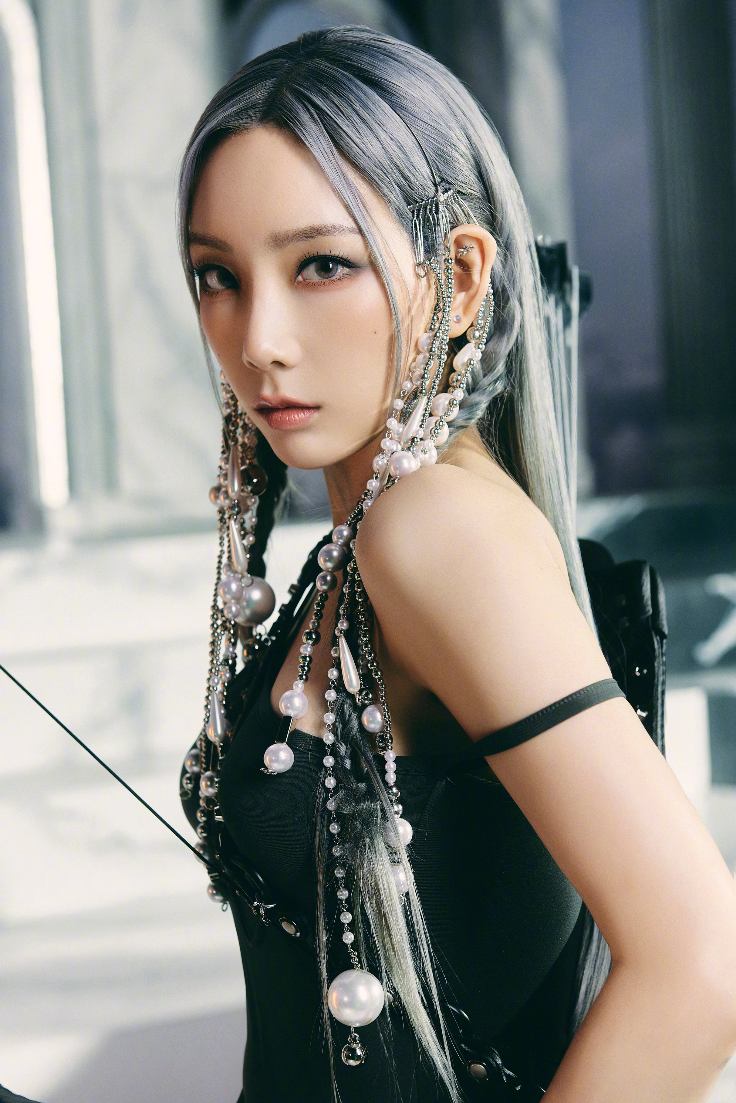 SNSD Taeyeon Kim model Korean women K pop gray eyes 2k