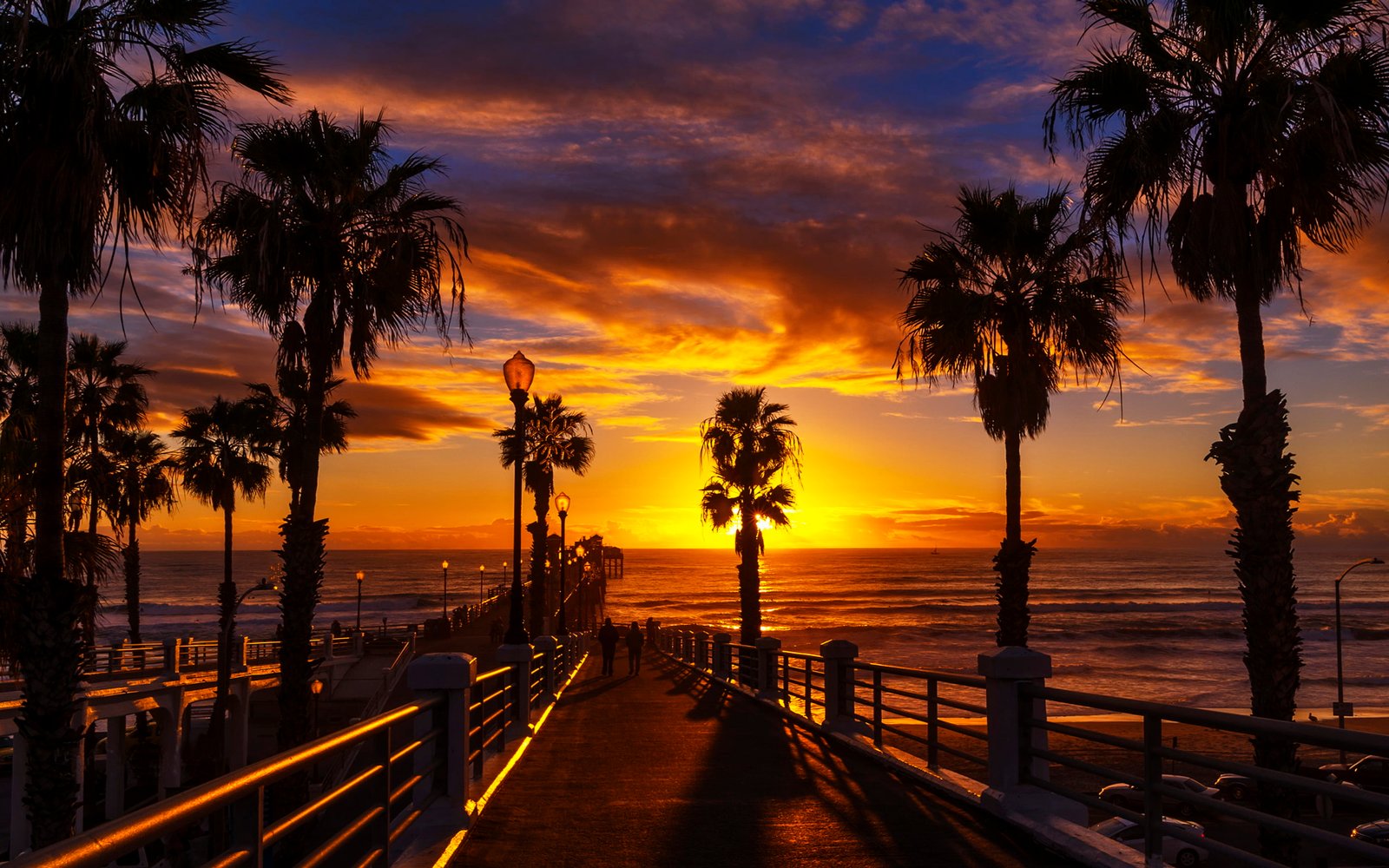 Sunset At The Oceanside Pier In North County Of San Diego California Desktop Hd Wallpaper For Mobile Phones Tablet And Pc 2k 4k