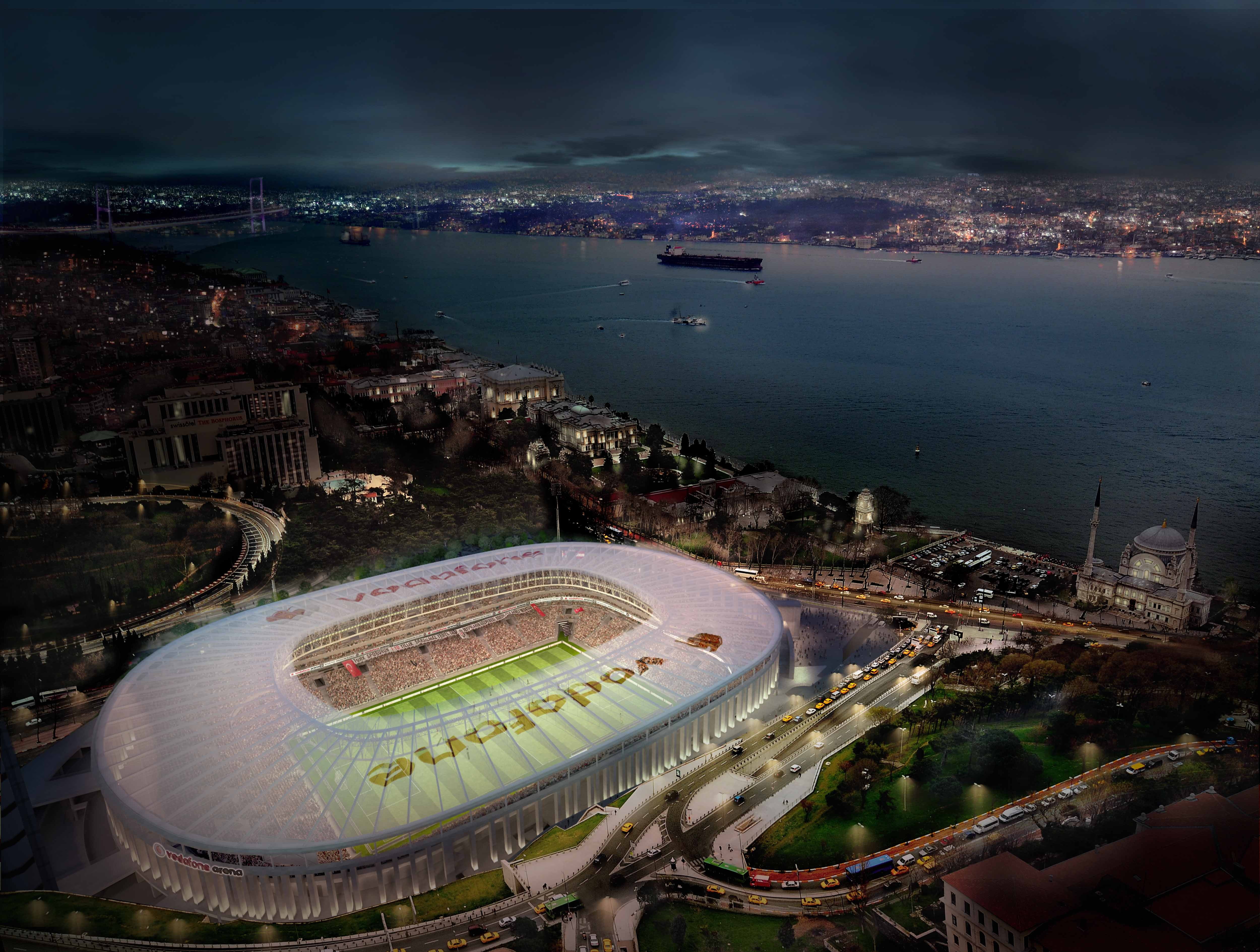 Vodafone football stadium Arena Besiktas J K soccer pitches 2k 4k 5k