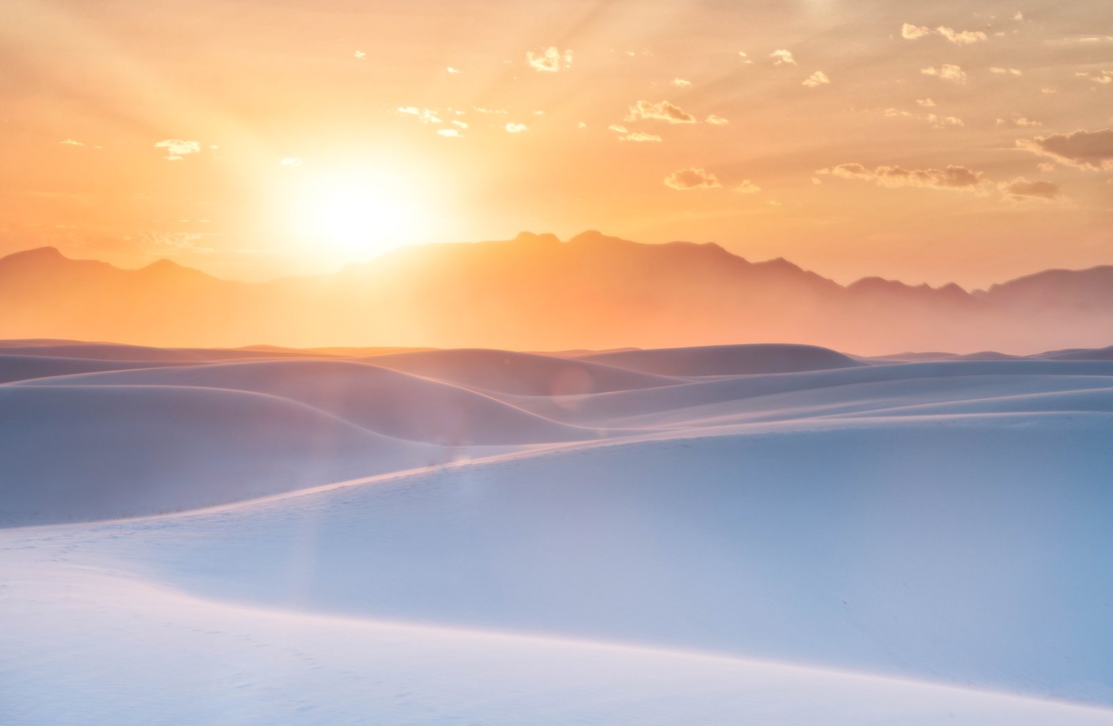 White Sands New Mexico Sunrise 2k 4k 5k 8k