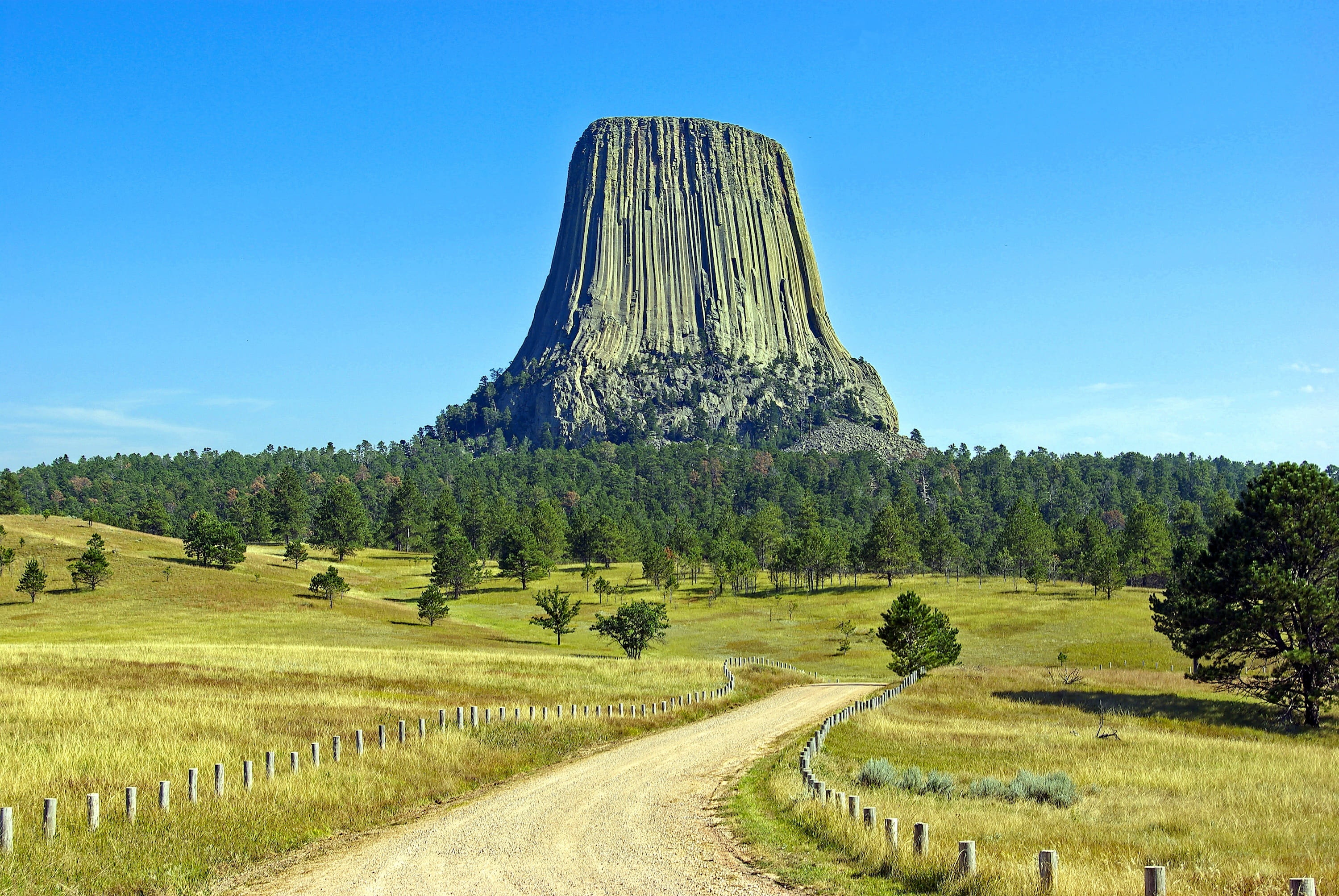 wyoming s devils tower nature landscape rock national monument 2k
