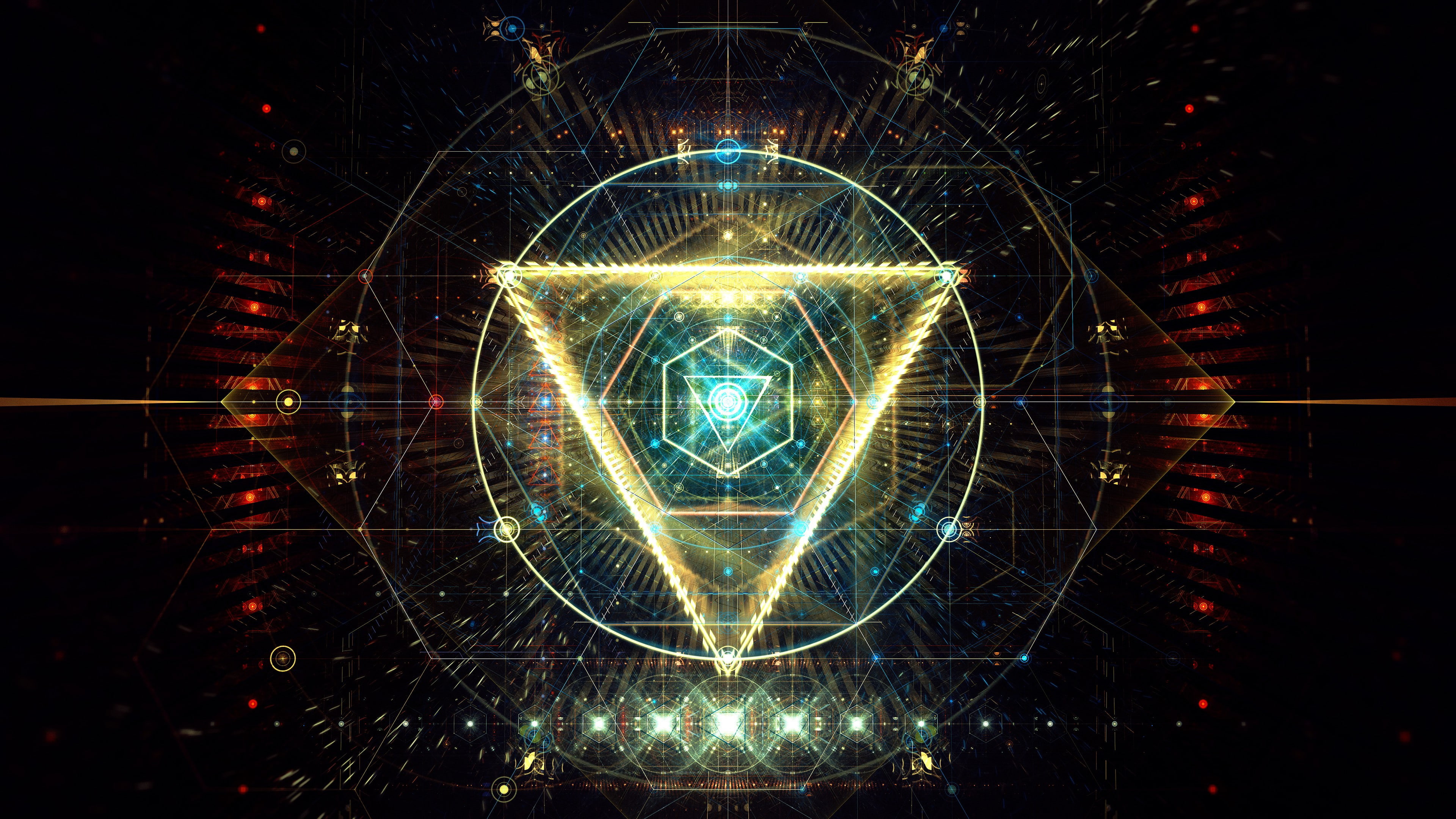 abstract art triangle 2k 4k