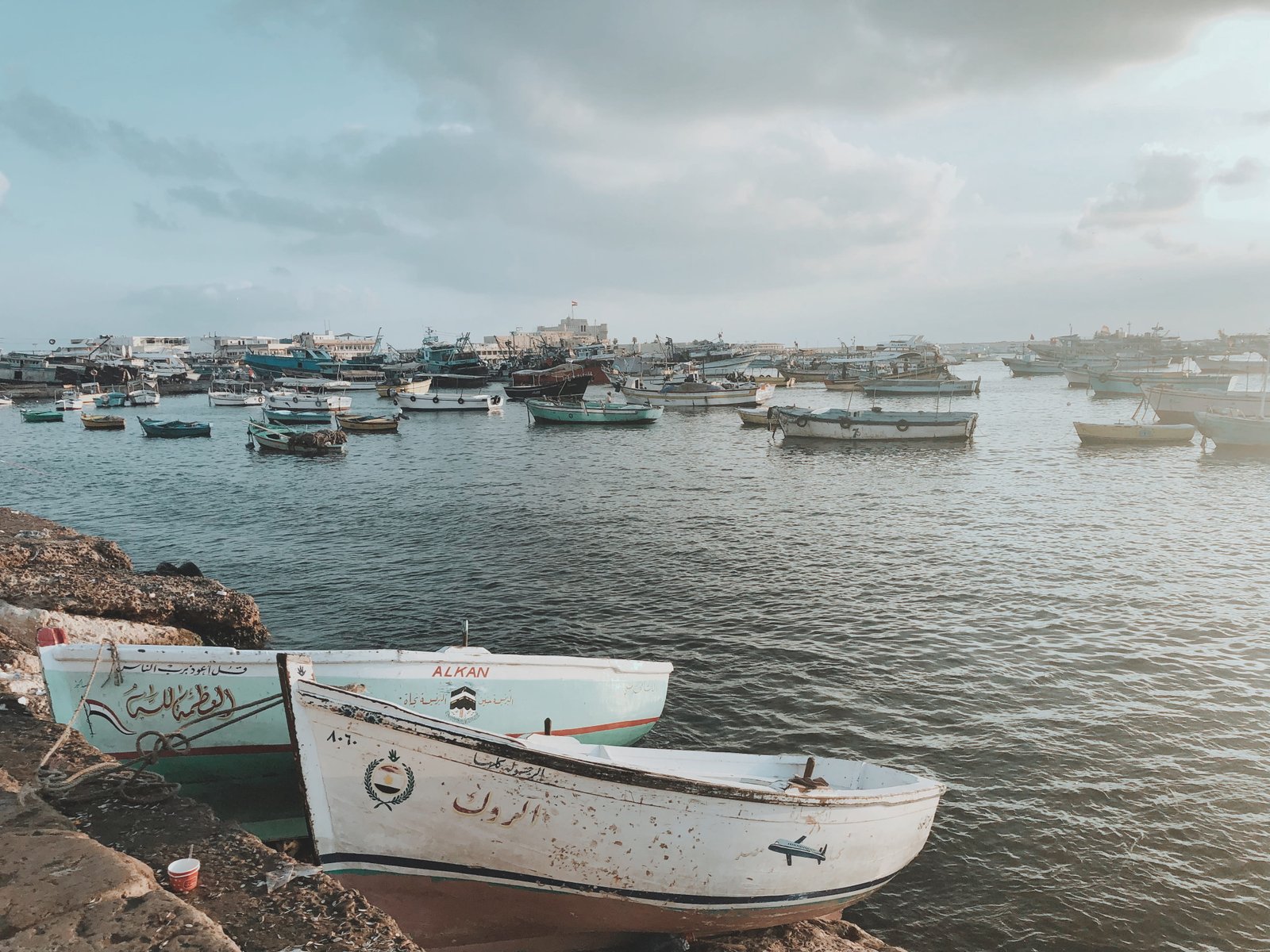 egypt alexandria beach sea sky landscape boat nautical vessel 2k 4k