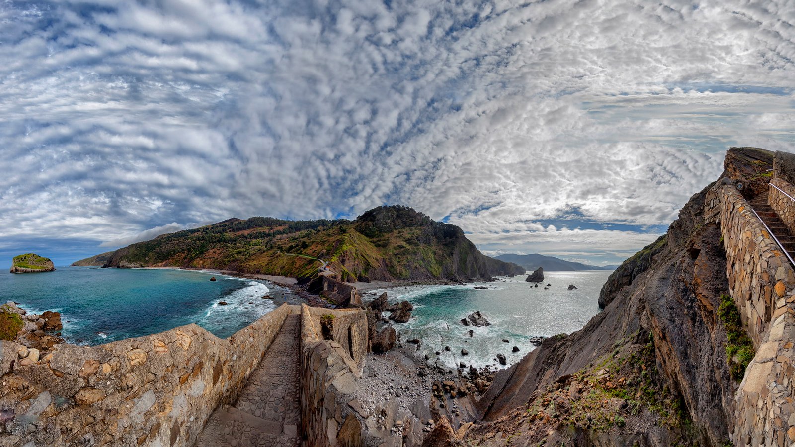 Gaztelugatxe Island On Coast Of Biscay In Municipality Bermeo Basque Country Spain Hd Tv Wallpaper For Desktop Laptop Tablet And Mobile Phones 2k 4k