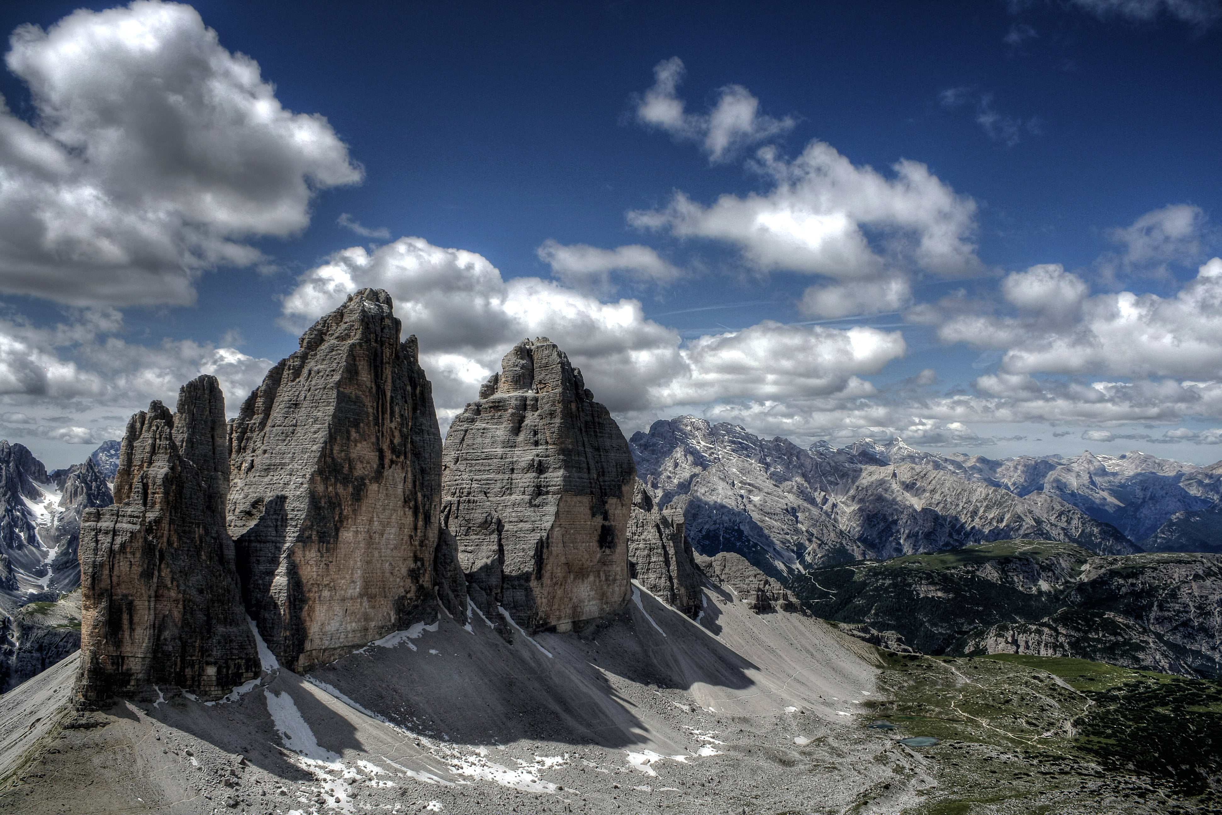 gray rock formation during daytime Drei Zinnen Dolomiten Dolomites 2k 4k