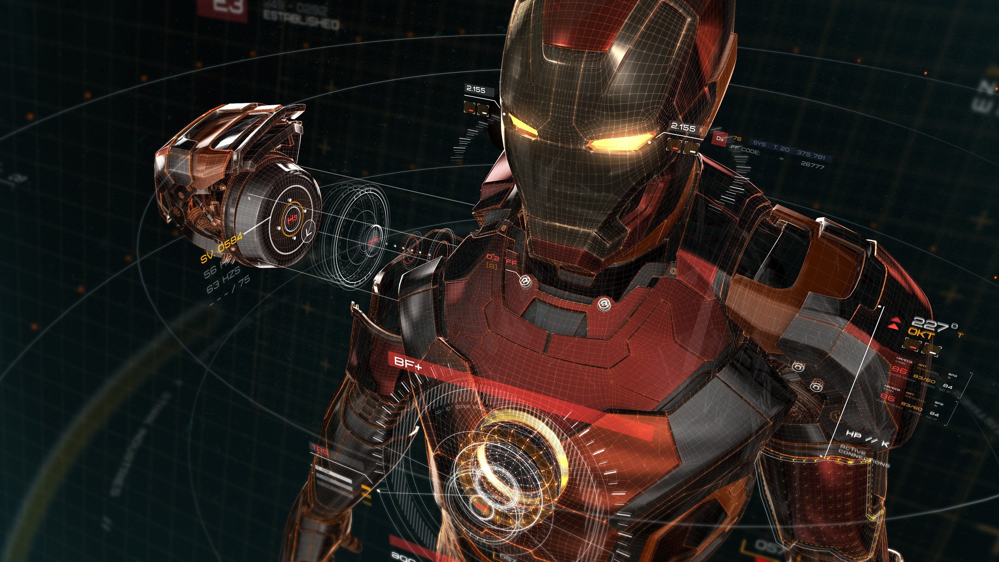 vector fantasy armor Iron Man Marvel digital art Comics 2k 4k