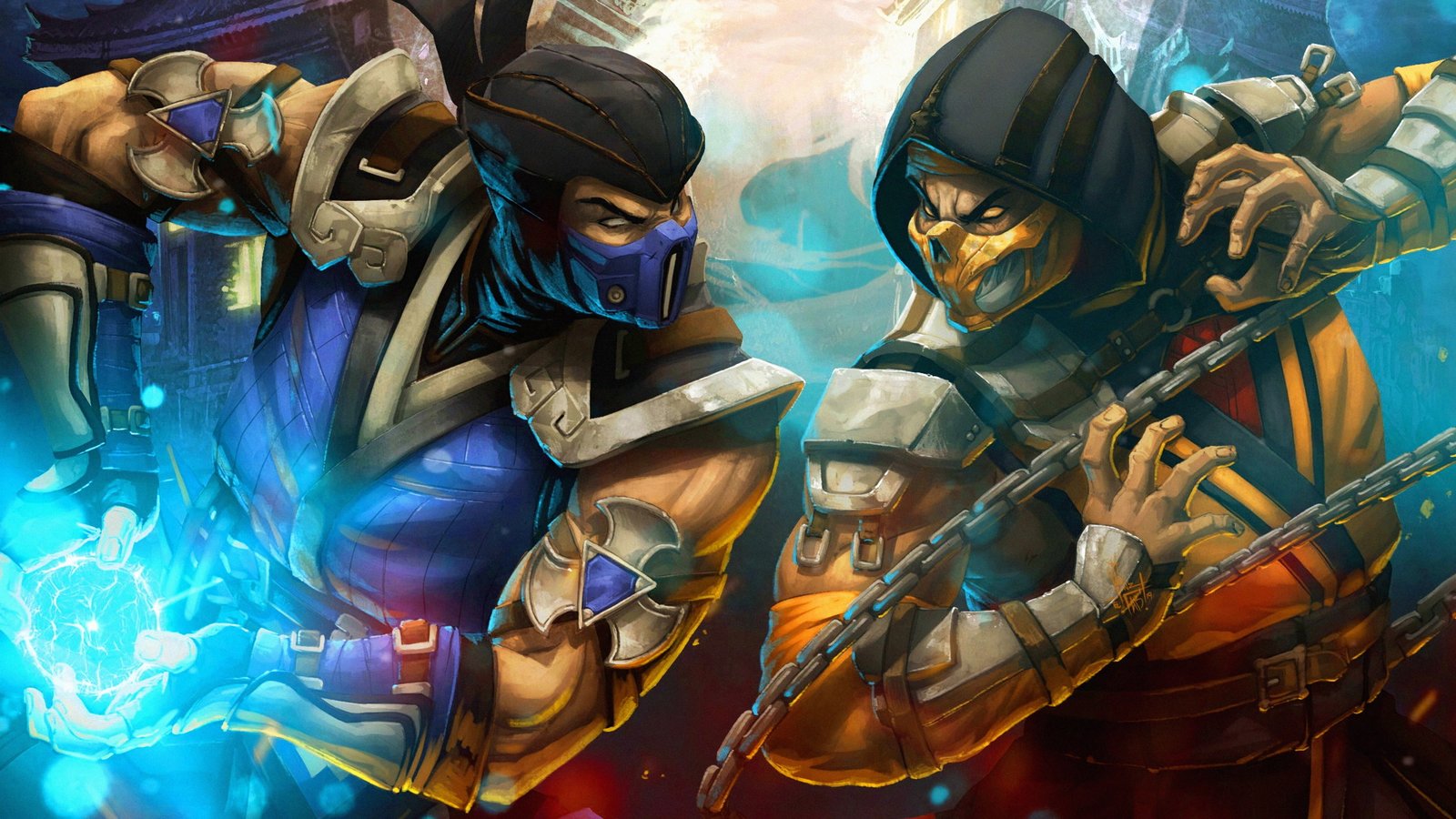 Video Game Mortal Kombat 11 Scorpion Sub Zero 2k 4k
