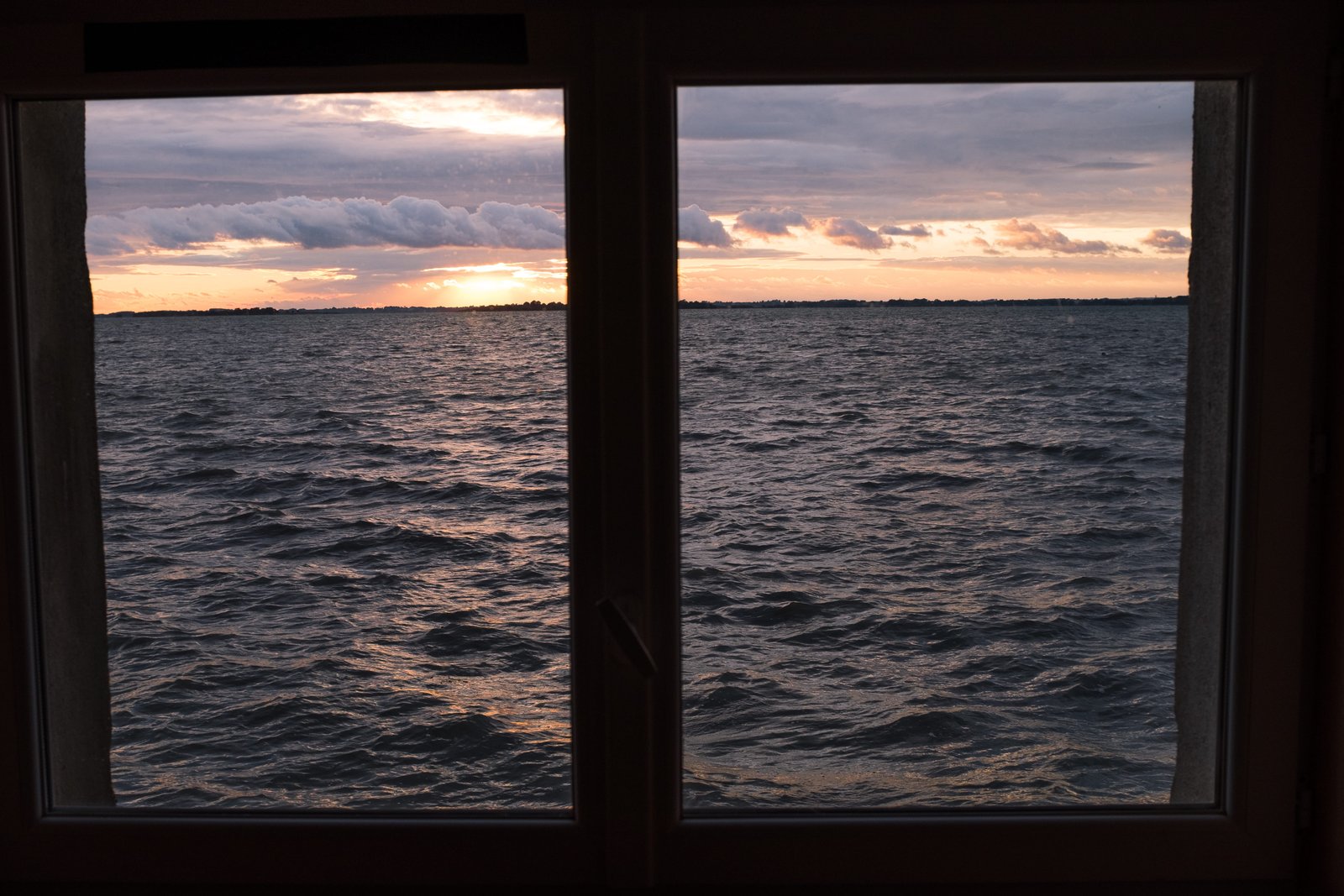 window view ocean beach house sunset sky sea water 2k 4k 5k
