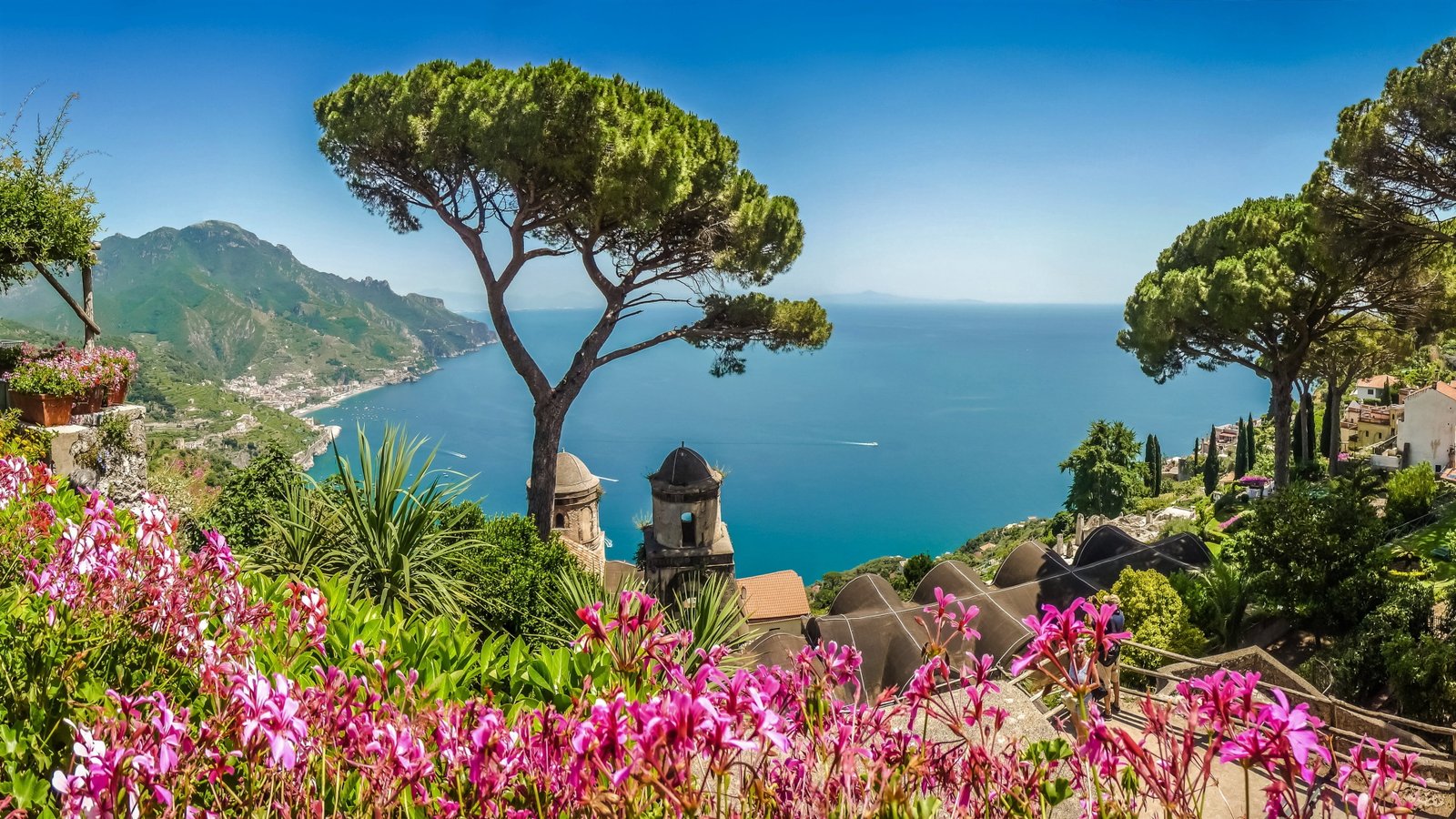 coast panorama view beautiful blue sky tyrrhenian sea 2k 4k