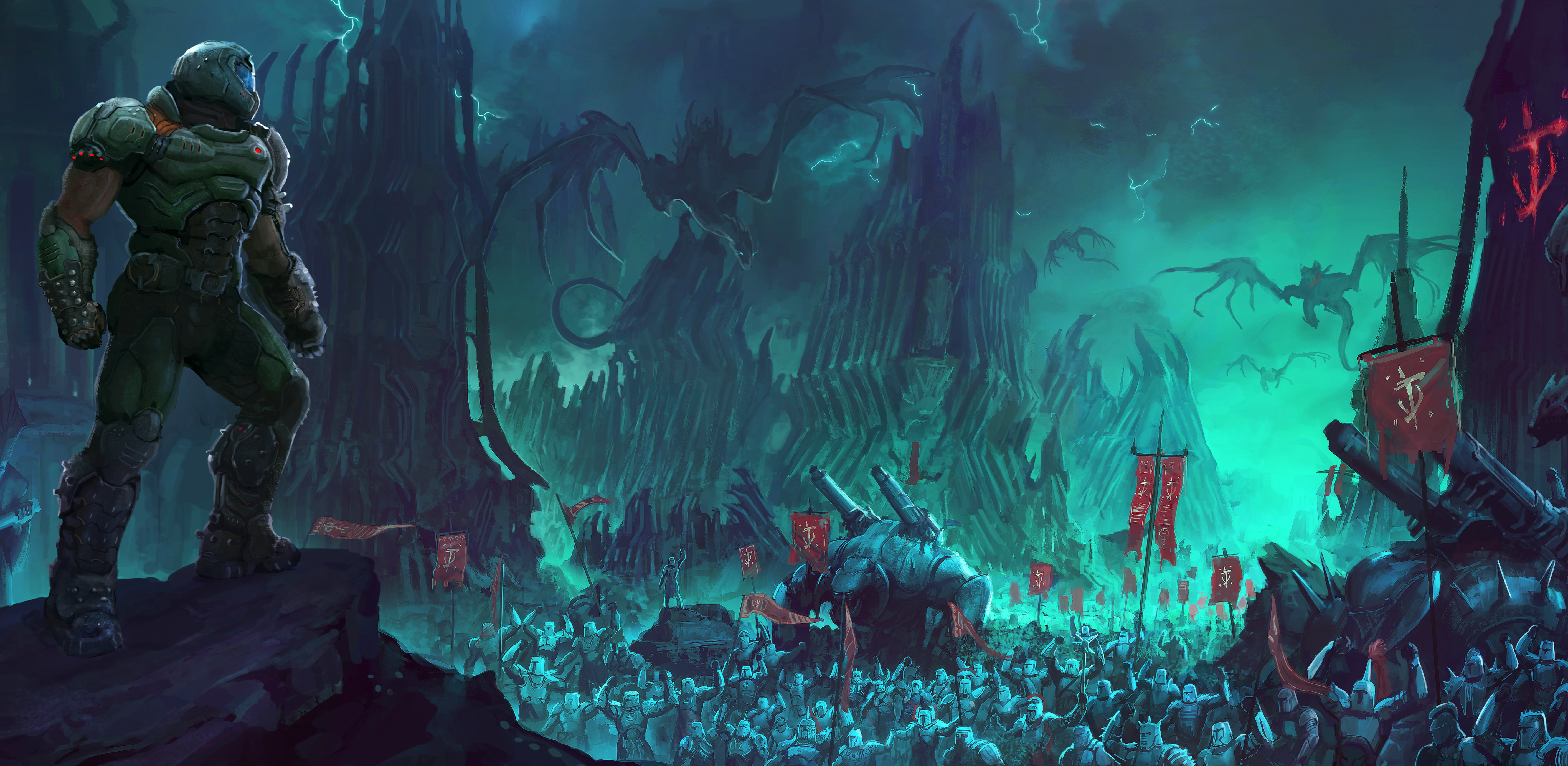 DOOM Eternal Doom Slayers Club video game art games 2k 4k 5k