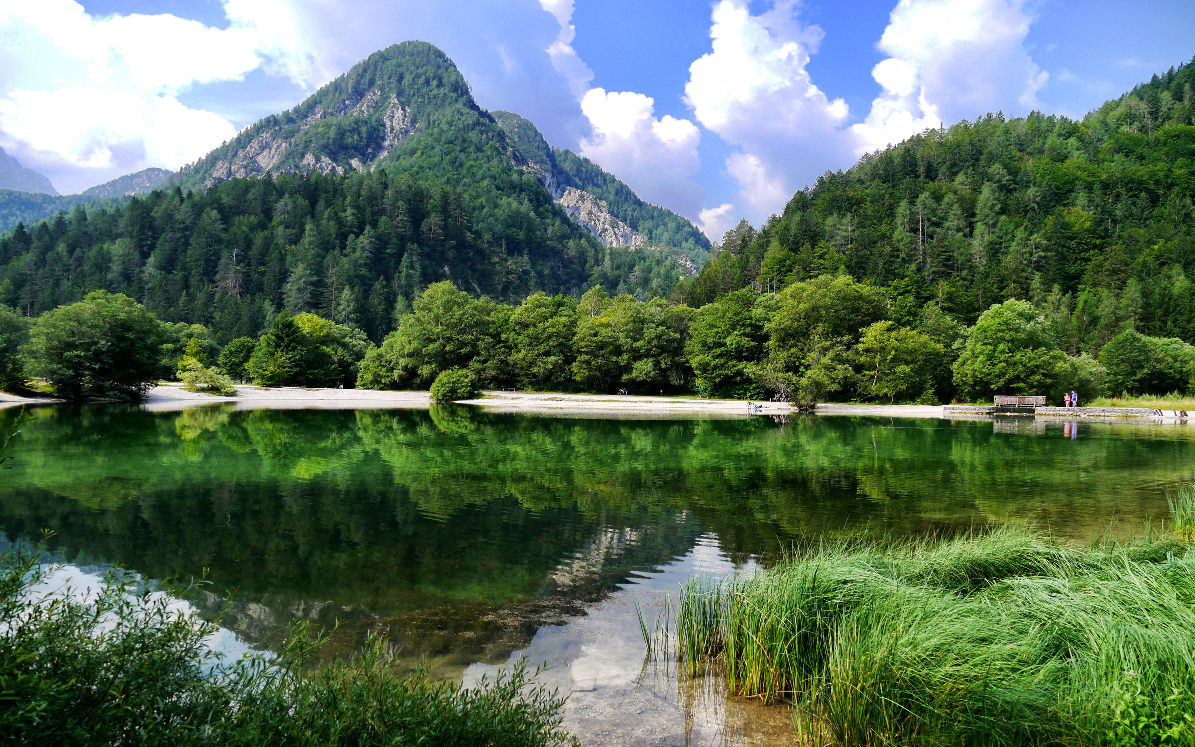 Lake Jasna Kranjska Gora Slovenia Mountains Forests Nature Landscape Photography Wallpaper Hd For Desktop Pc Tablet 2k 4k