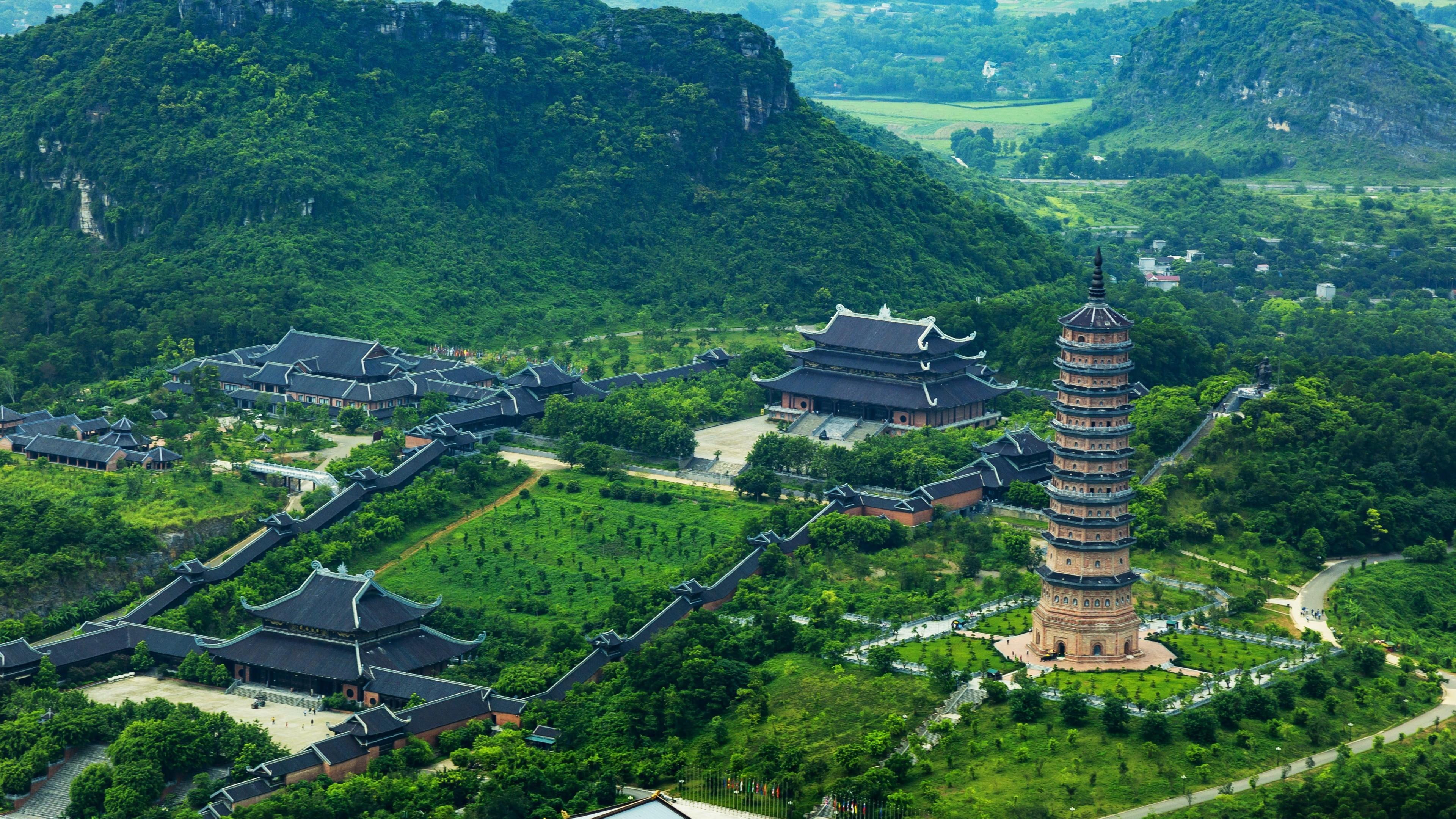 landmark mountainous landforms mountain village aerial photography 2k 4k