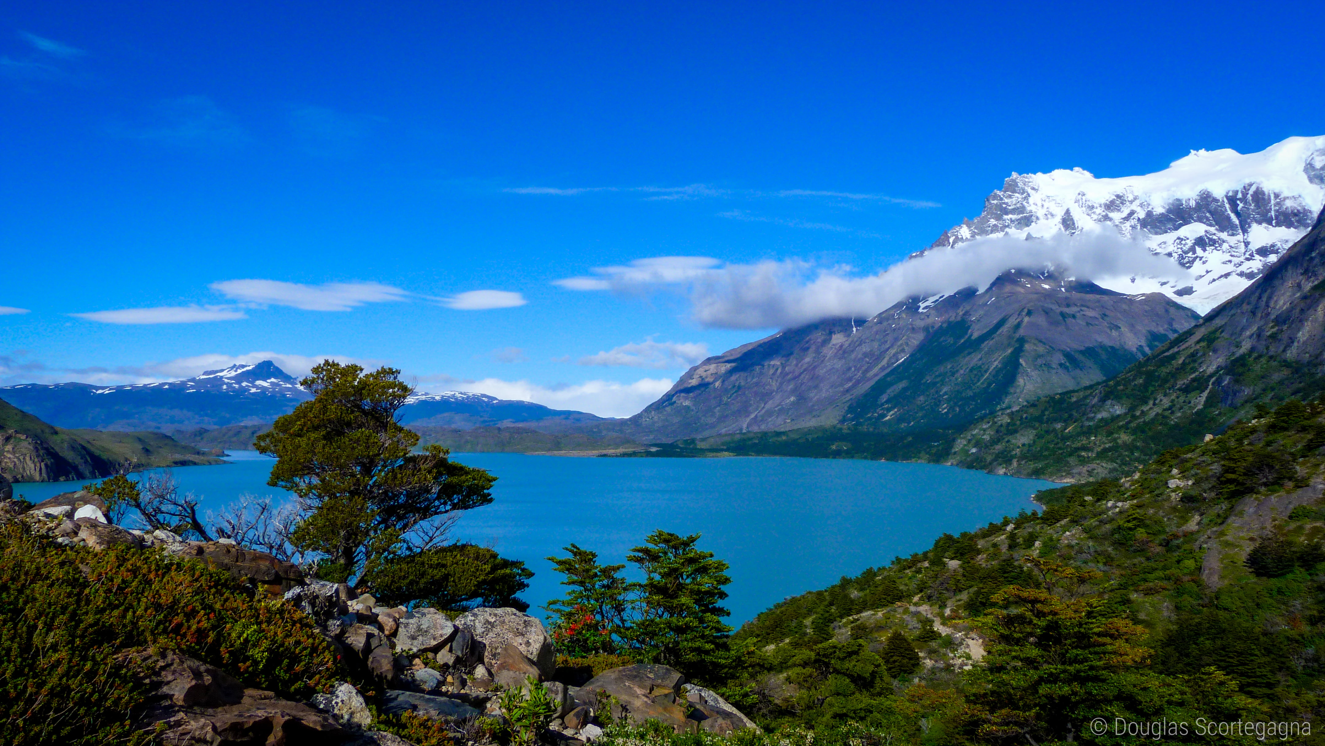 landscape photo of body water surrounded by mountains torres del paine national park 2k 4k