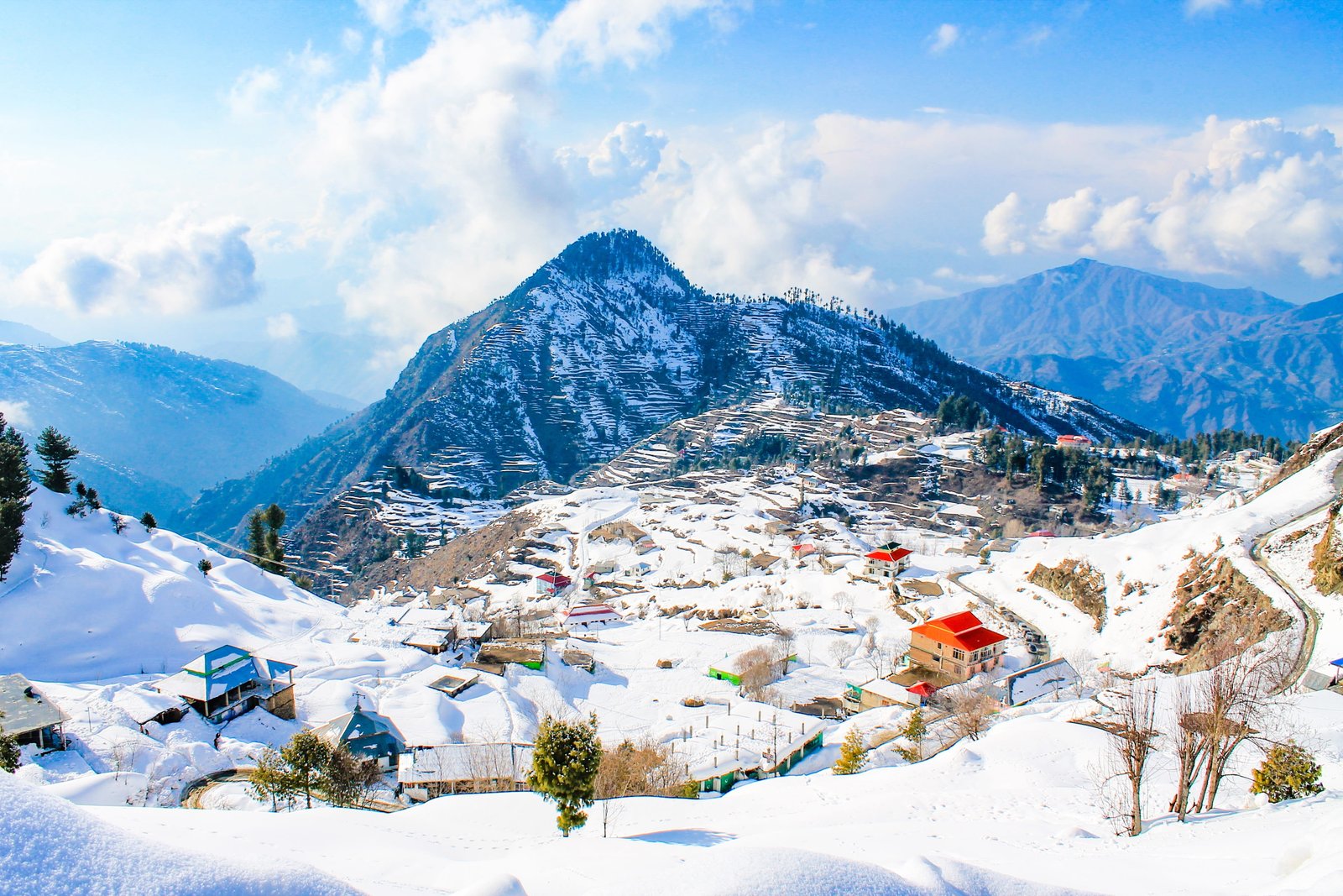 landscape beautiful swat pakistan nature mountain snow 2k 4k