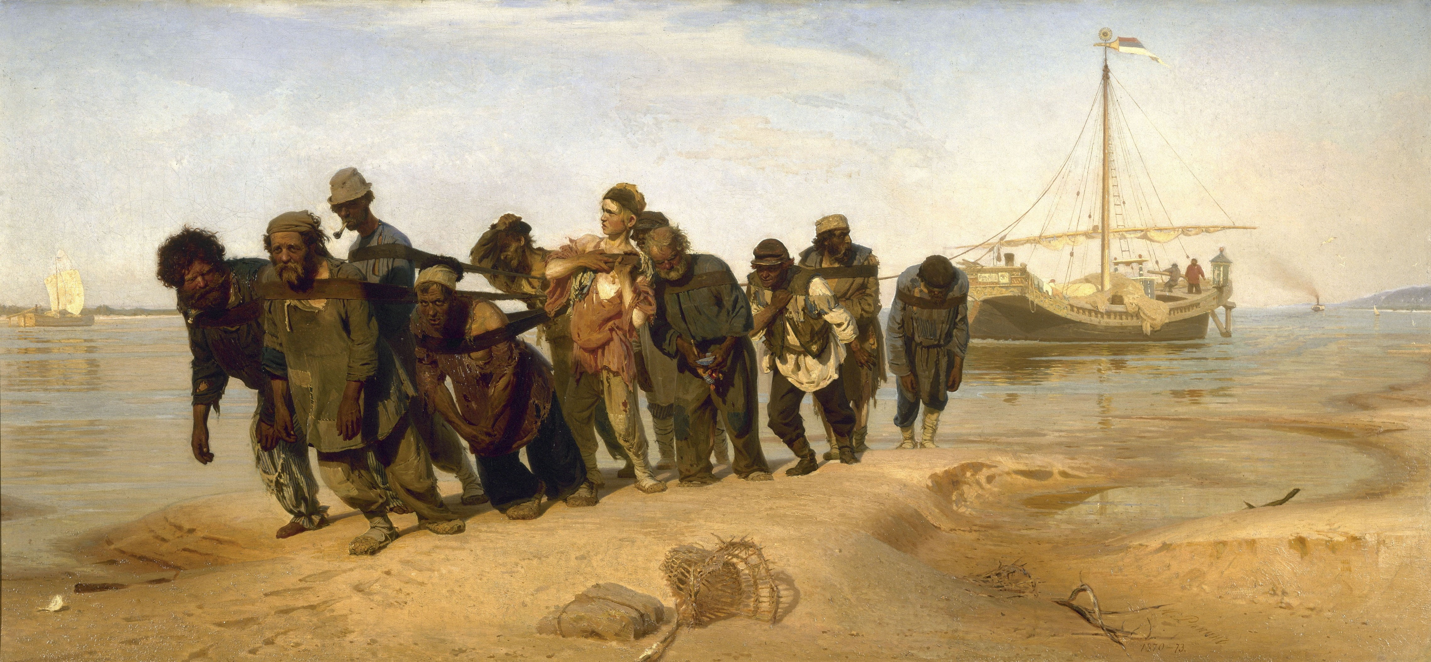llya Repin Barge Haulers on the Volga classic art group of people 2k 4k 5k