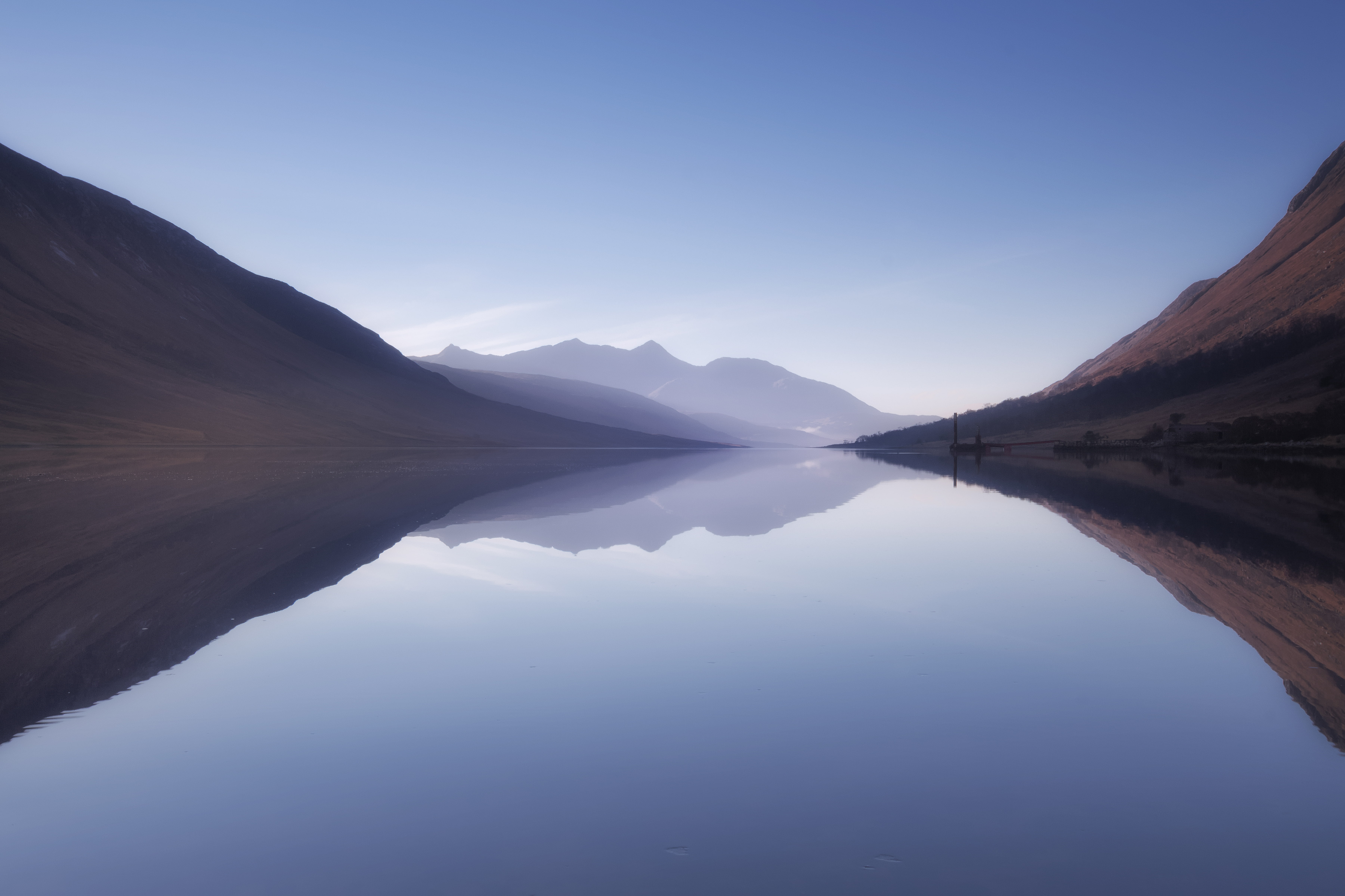 Mist Mountains Landscape Reflections Loch Etive 2k 4k 5k
